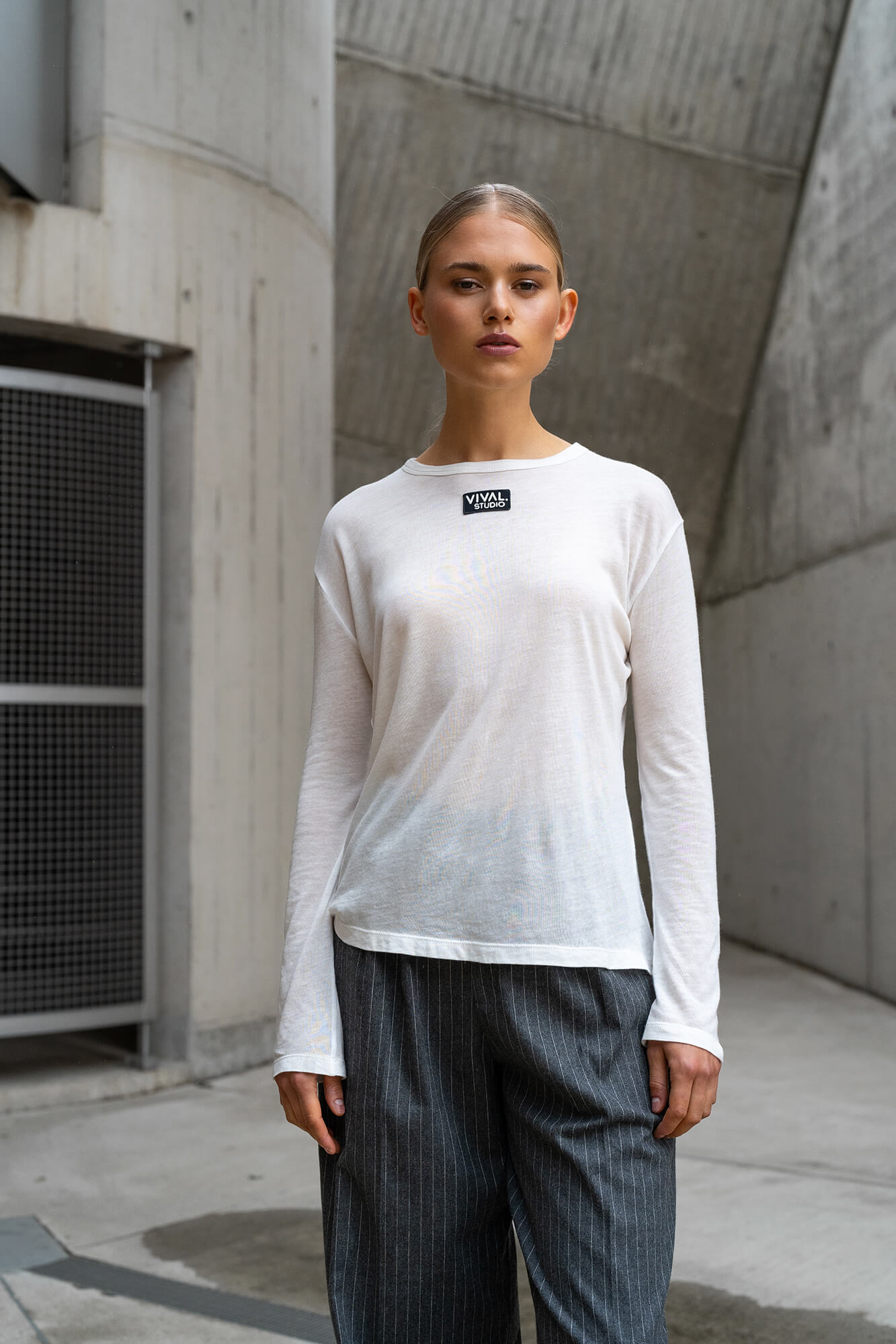 Langarmshirt Rose in offwhite by VIVAL.STUDIO