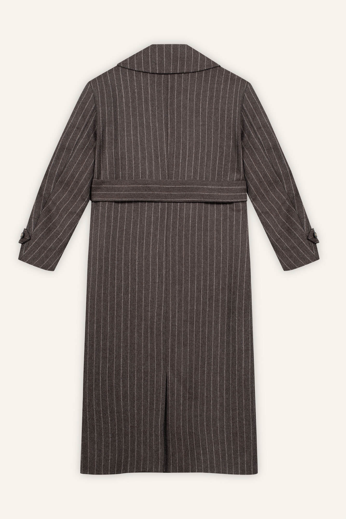 Mantel Zelda Braun Nadelstreifen back by VIVAL.STUDIO