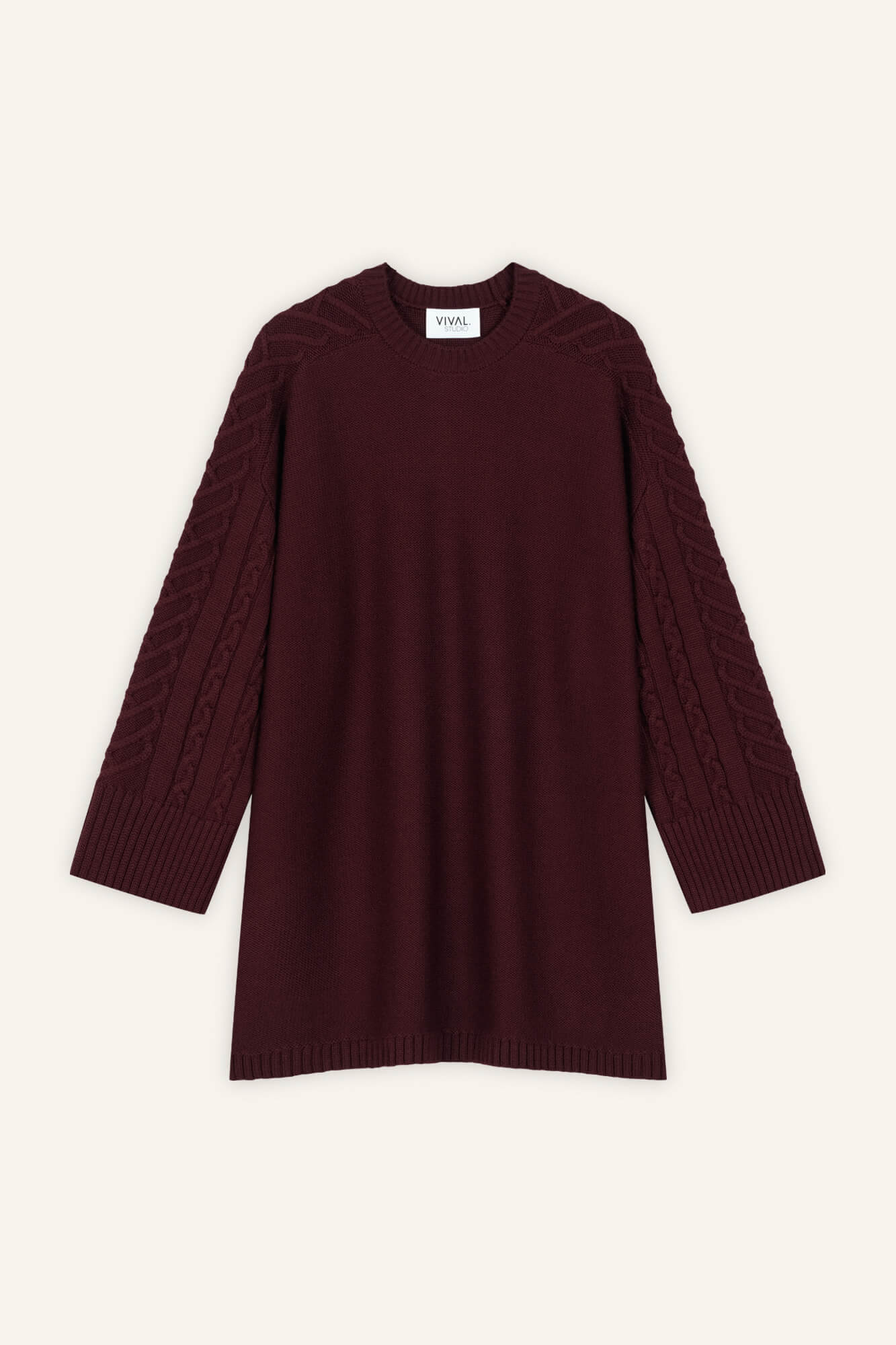 Minikleid Dolly in Burgundy von vorne by VIVAL.STUDIO