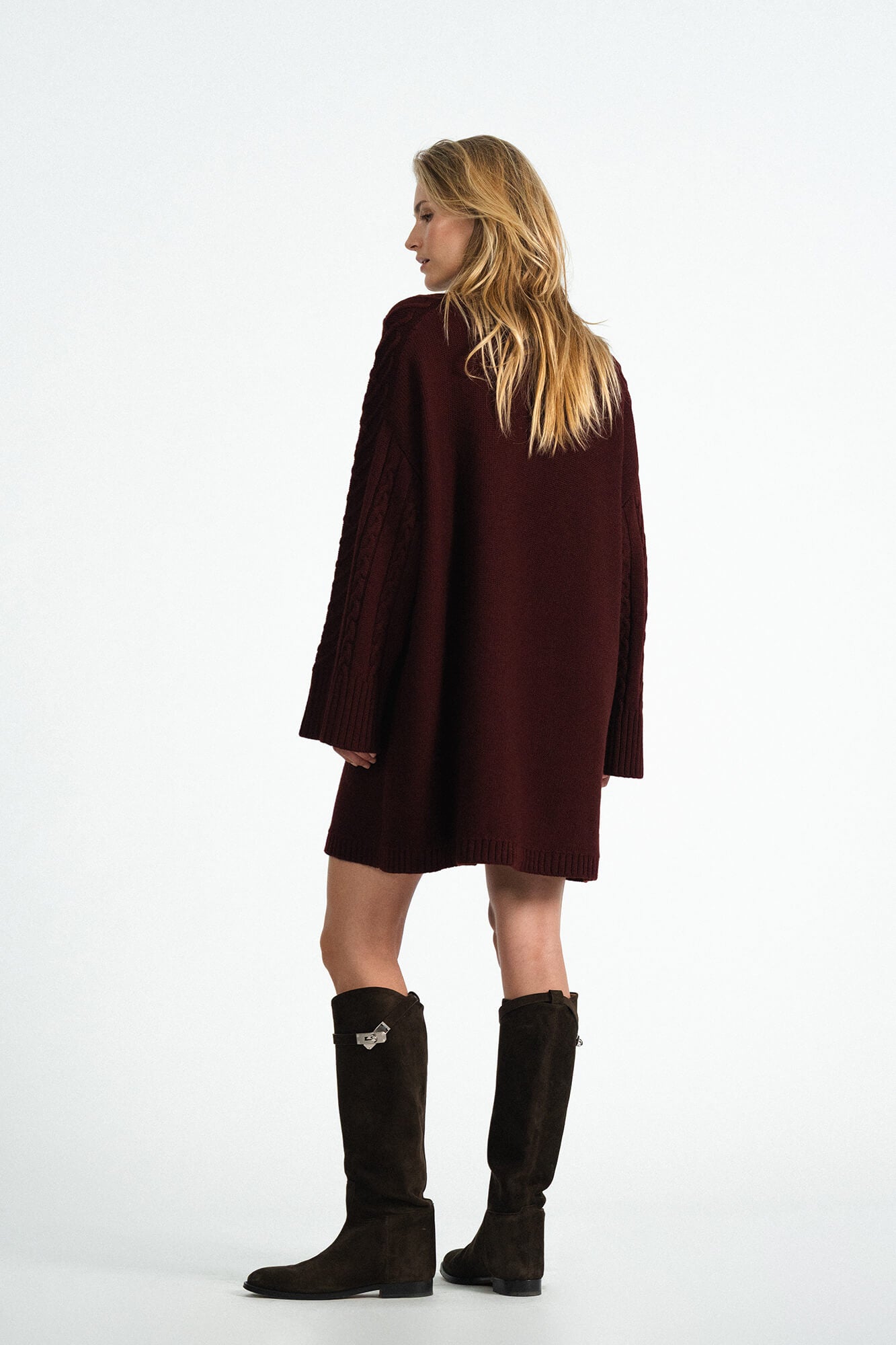 Minikleid Dolly in Burgundy von hinten by VIVAL.STUDIO