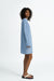 Minikleid Romy in Hellblau von der Seite by VIVAL.STUDIO