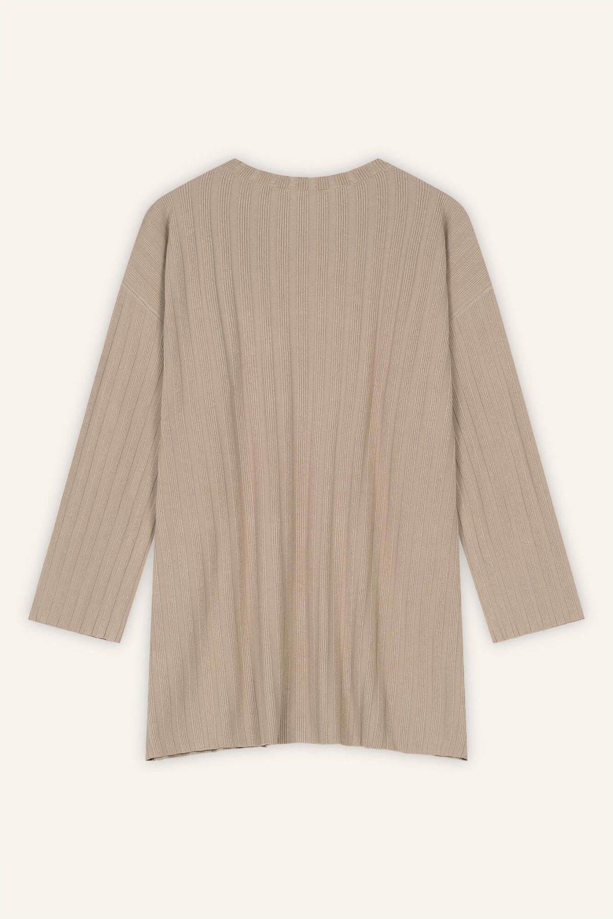 Minikleid Romy in Oatmeal von hinten by VIVAL.STUDIO