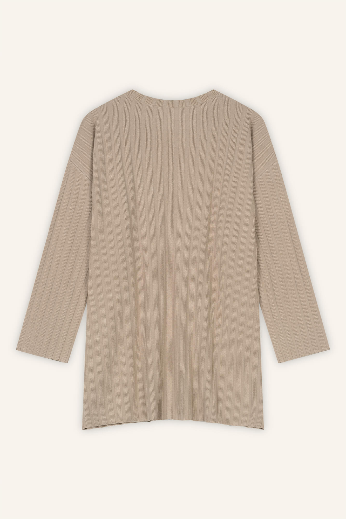 Minikleid Romy in Oatmeal von hinten by VIVAL.STUDIO