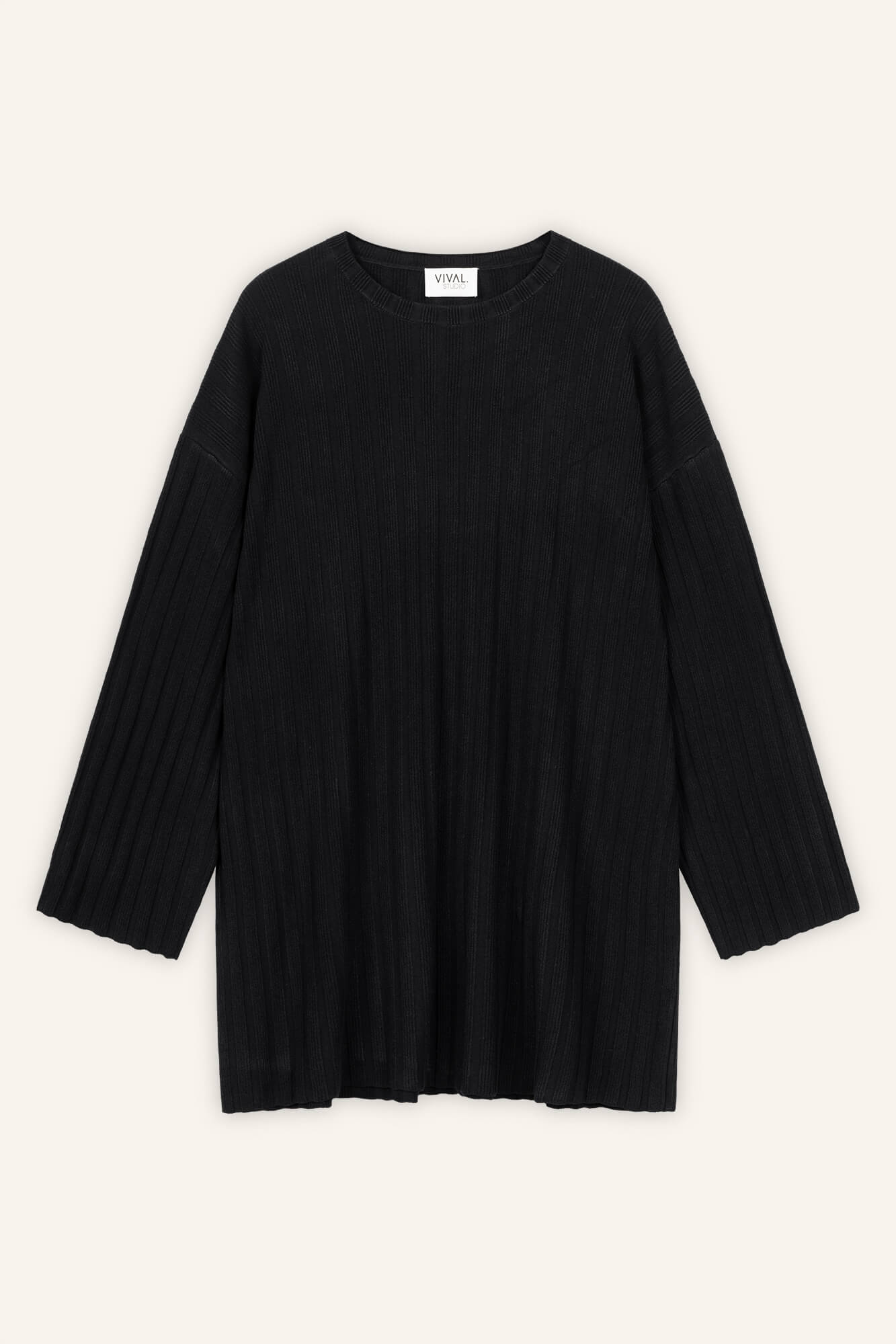 Minikleid Romy in Schwarz von vorne by VIVAL.STUDIO