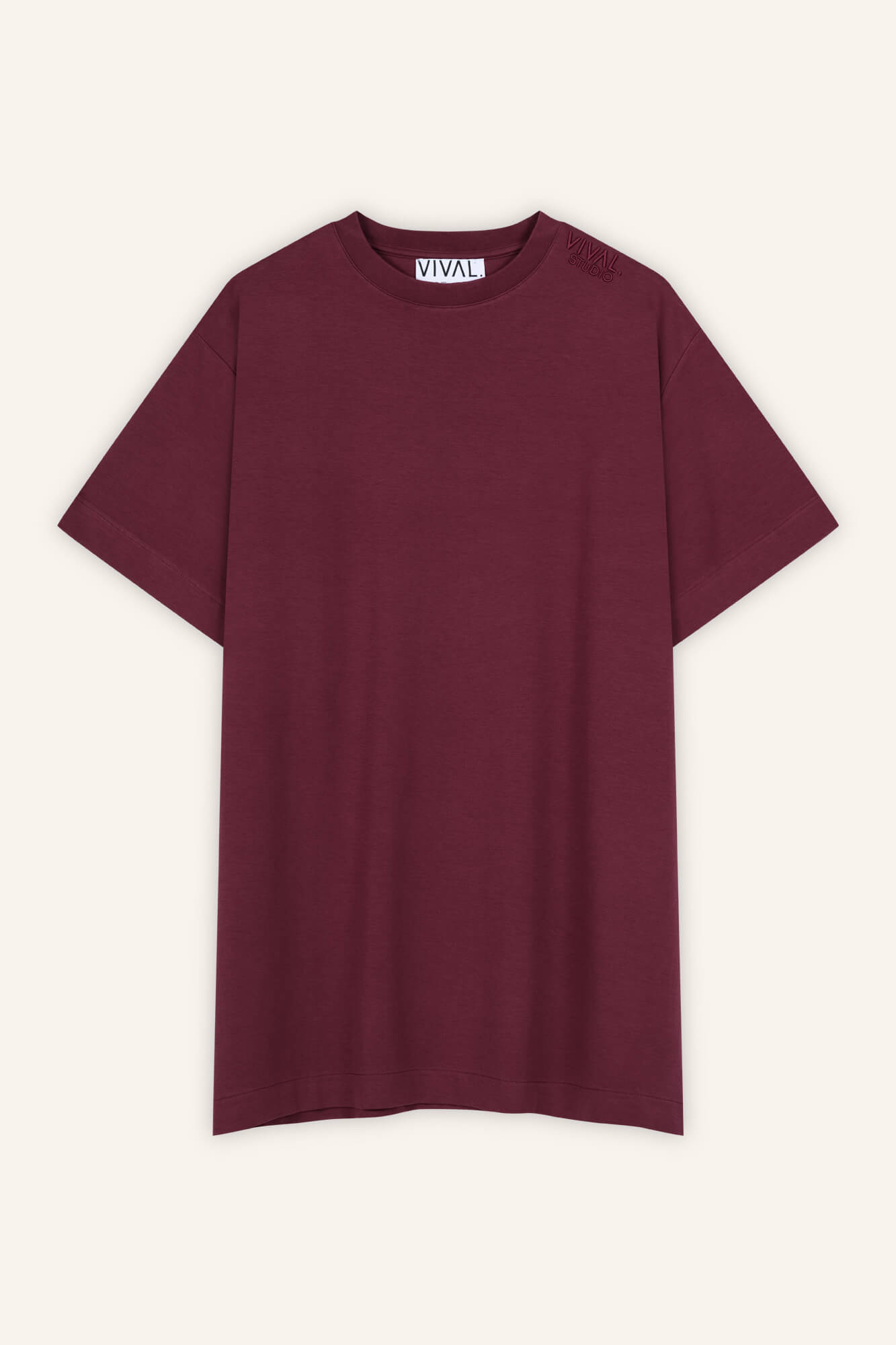 Minikleid Sue in Burgundy von vorne by VIVAL.STUDIO