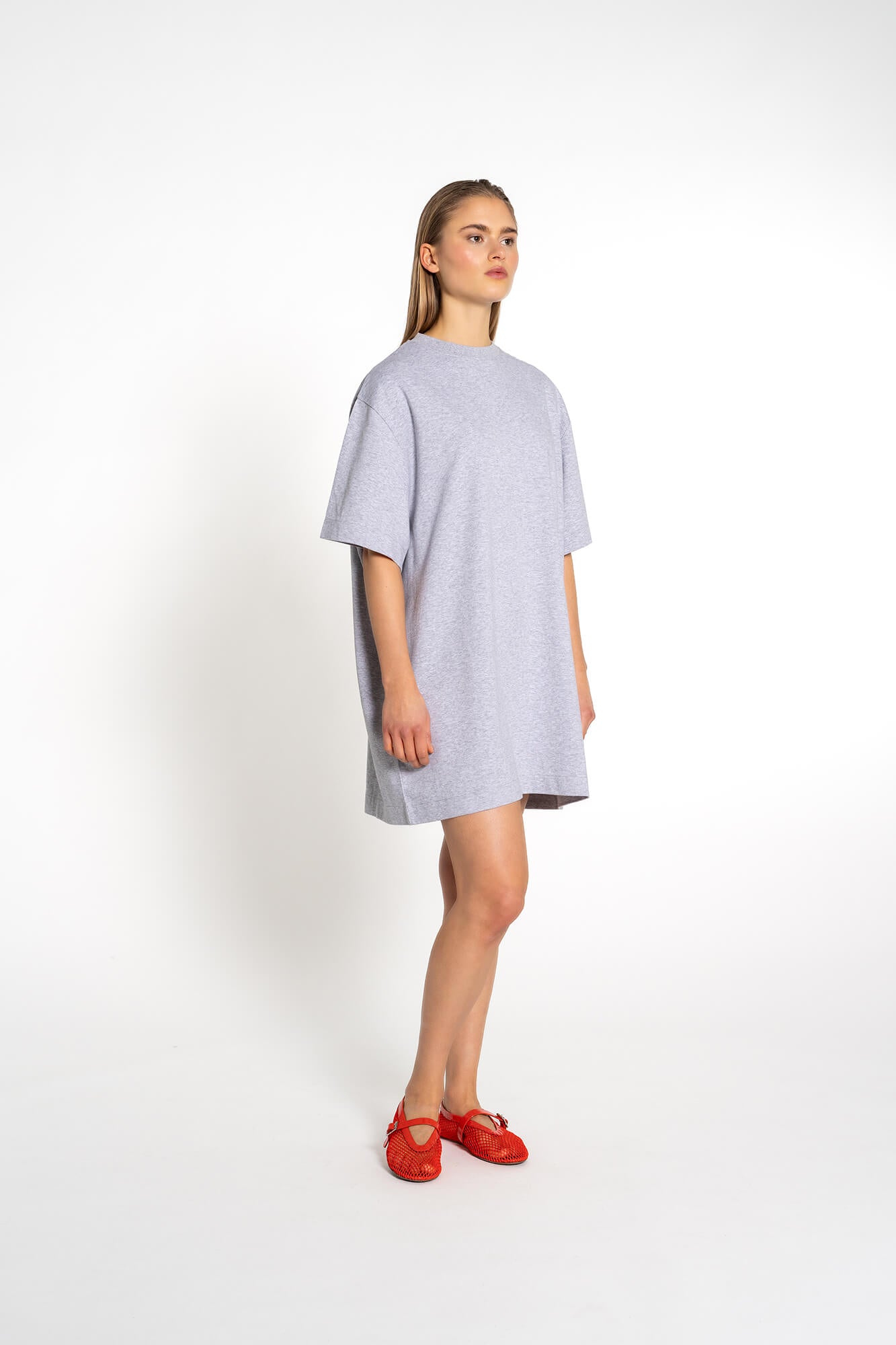 Minikleid Sue in hellgrau melange by VIVAL.STUDIO