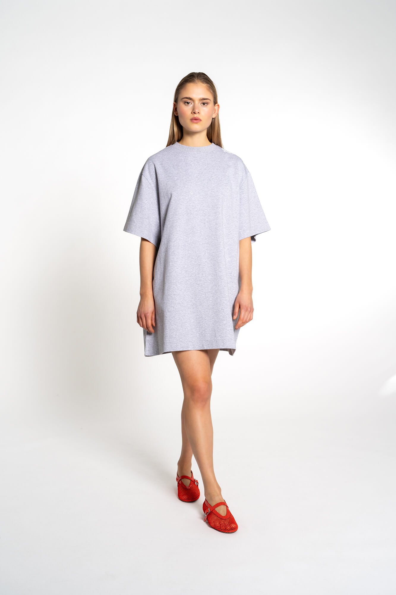 Minikleid Sue in hellgrau melange by VIVAL.STUDIO