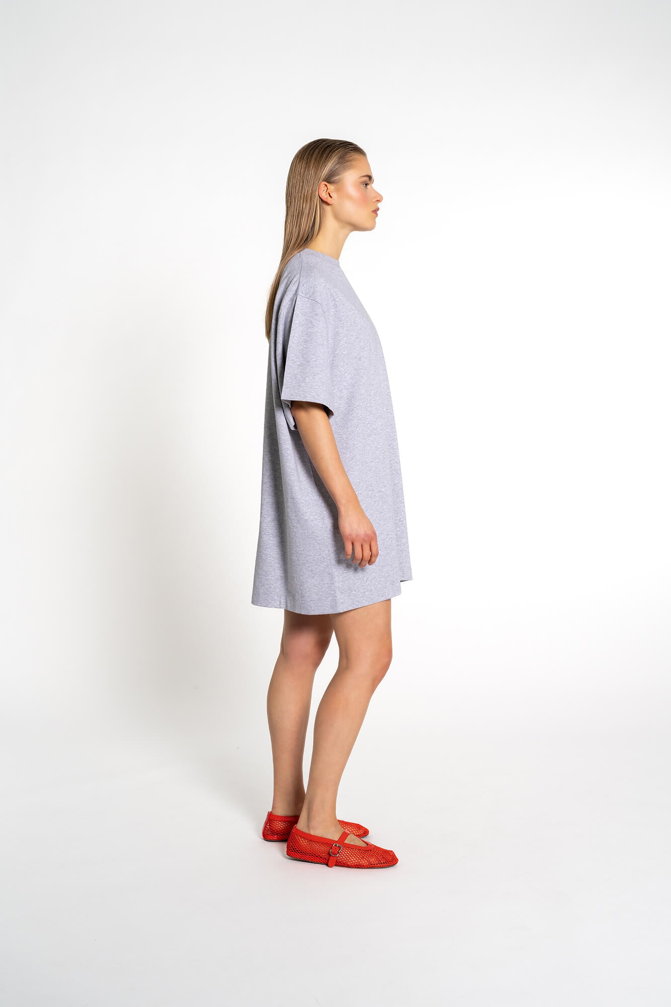 Minikleid Sue in hellgrau melange by VIVAL.STUDIO