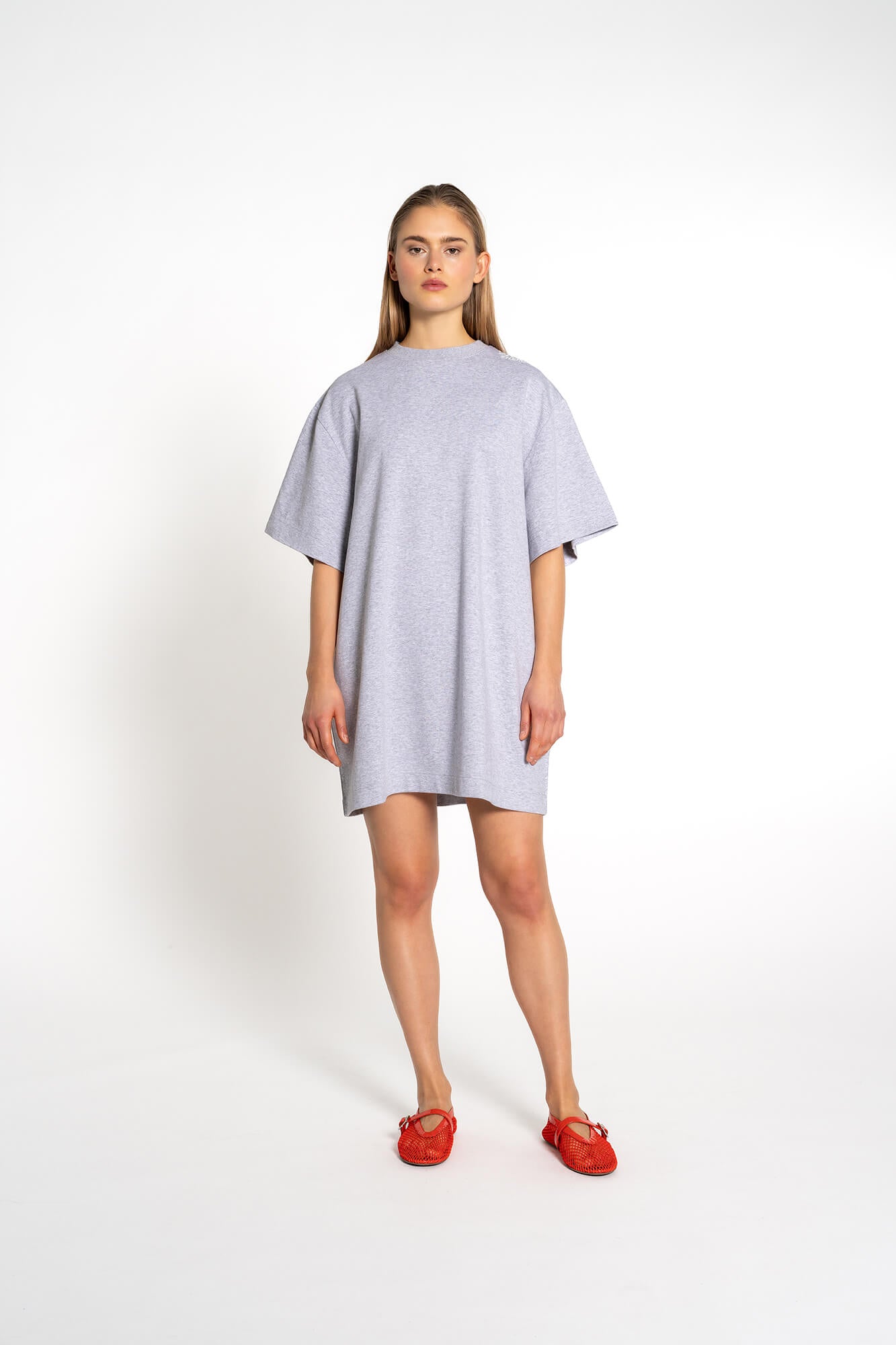 Minikleid Sue in hellgrau melange by VIVAL.STUDIO