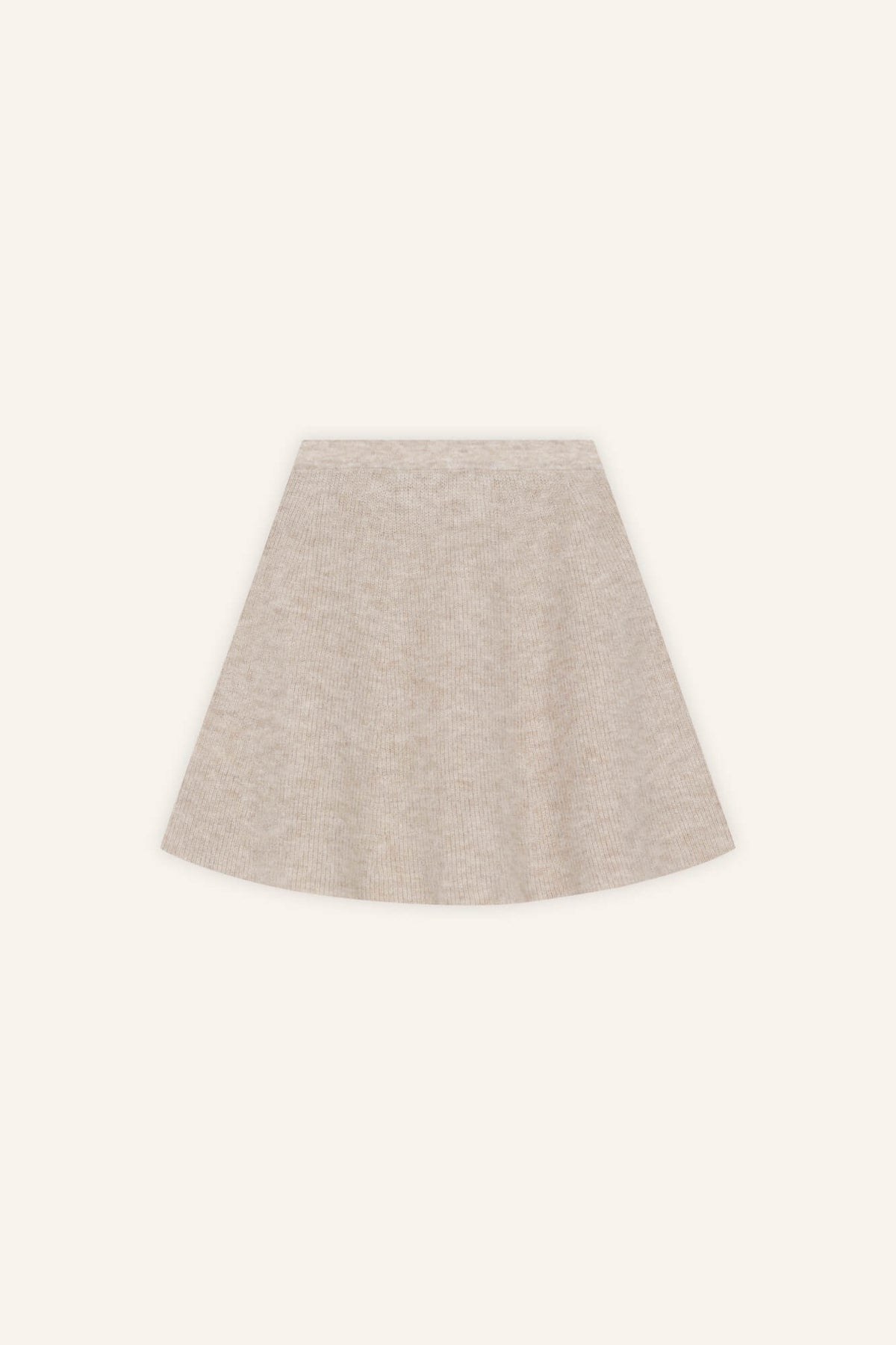 Minirock Eve in Beige Melange von vorne by VIVAL.STUDIO