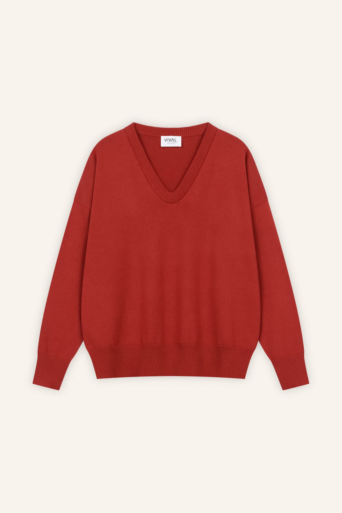 Pullover Blair in Lava von vorne by VIVAL.STUDIO