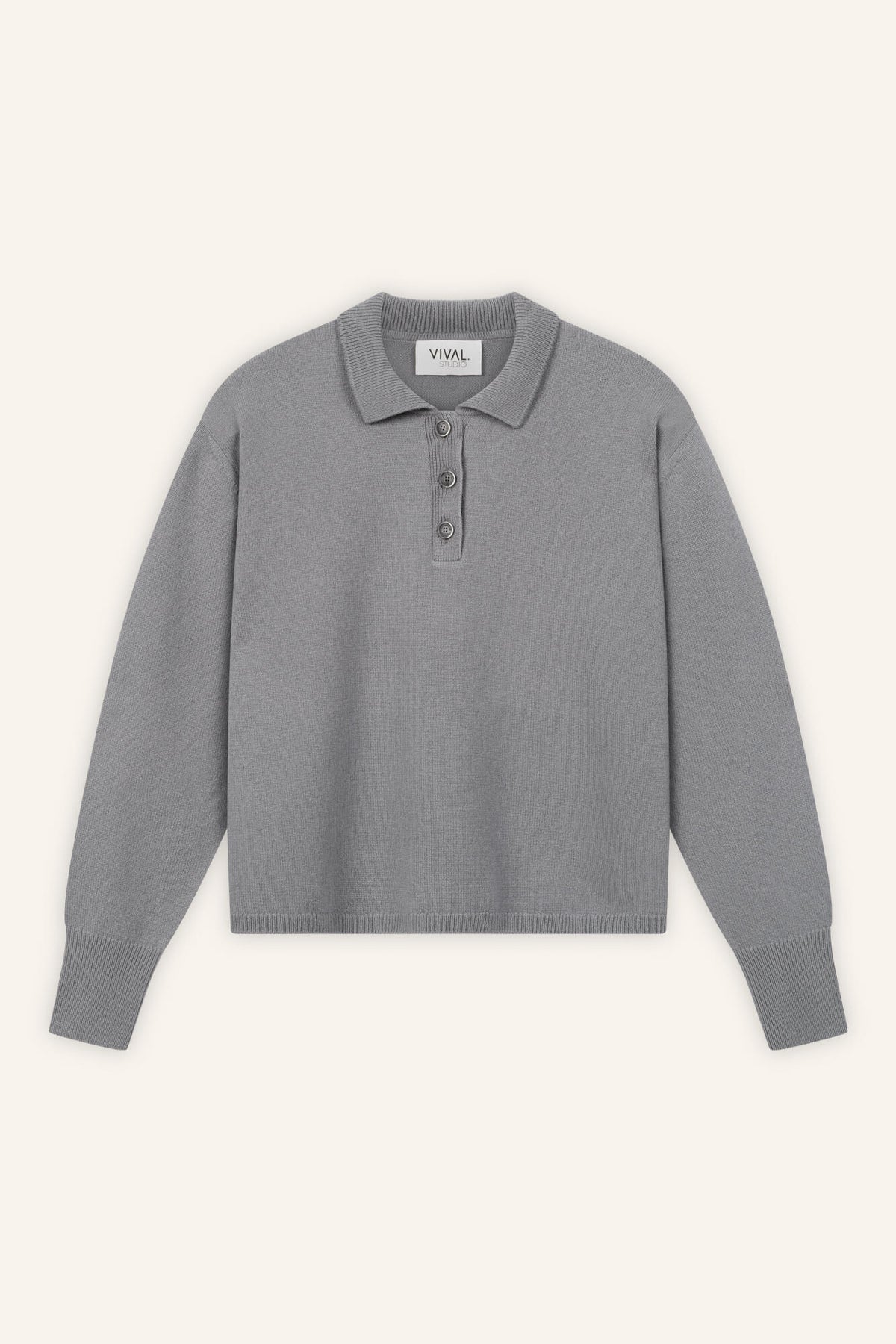 Pullover Lindsay in Asphalt von vorne by VIVAL.STUDIO