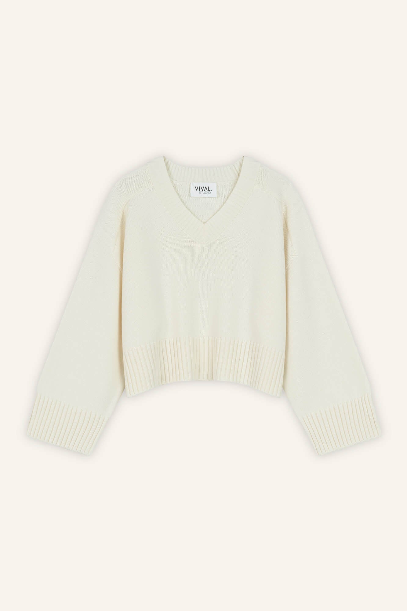 Pullover Liz in Buttermilk von vorne by VIVAL.STUDIO