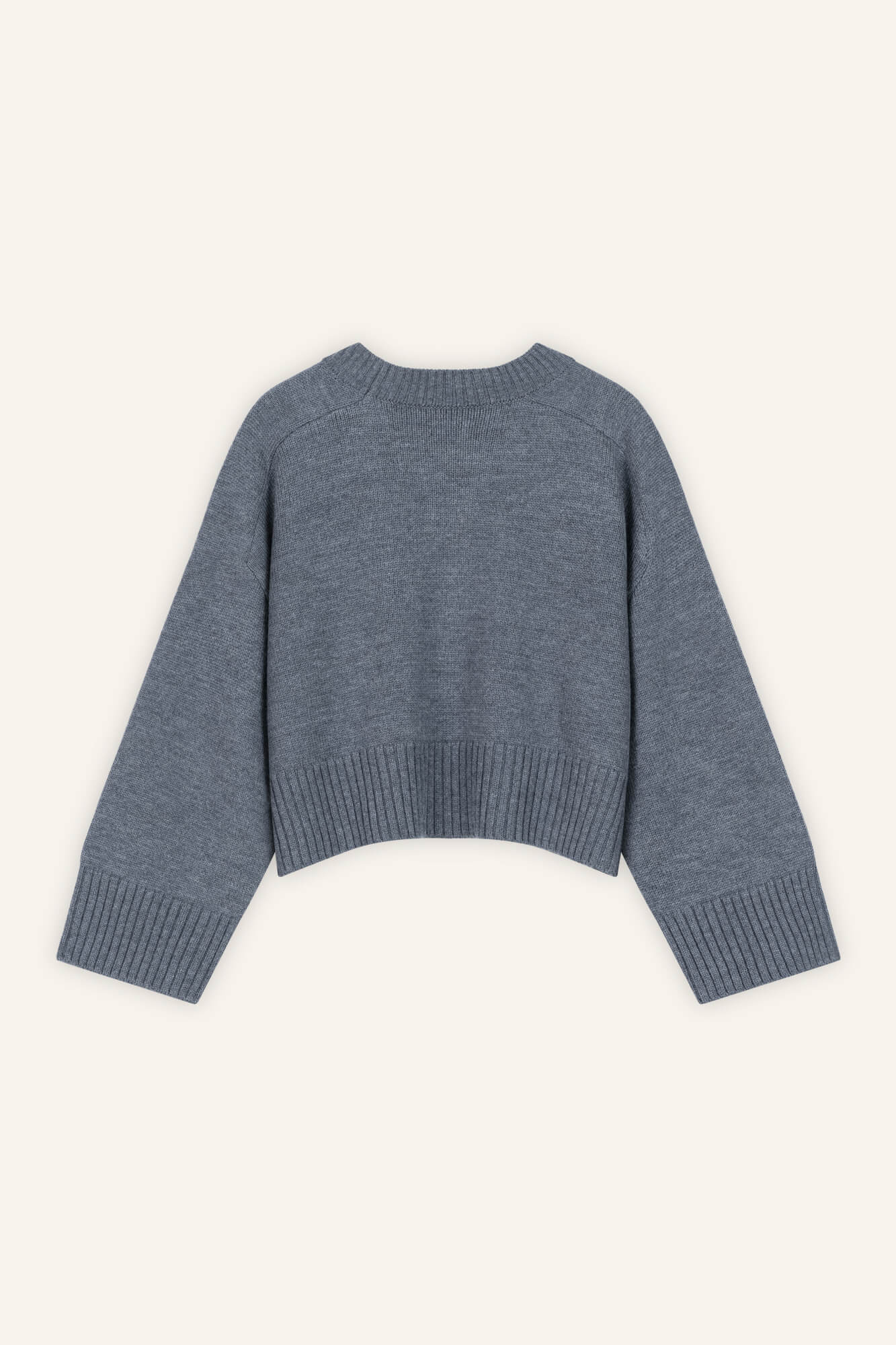 Pullover Liz in Grau Melange von hinten by VIVAL.STUDIO