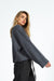 Pullover Liz in Grau Melange von der Seite by VIVAL.STUDIO