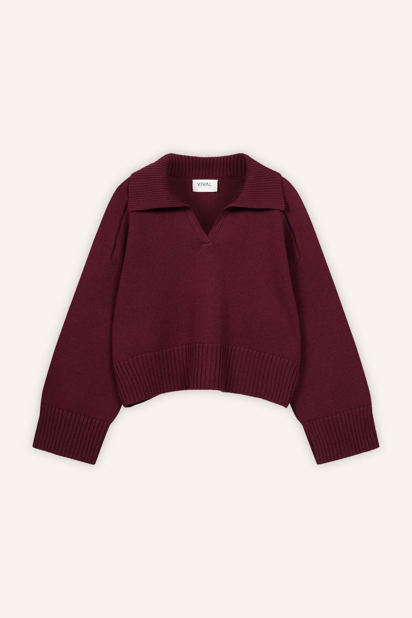Pullover Lizzy in Burgundy von vorne by VIVAL.STUDIO