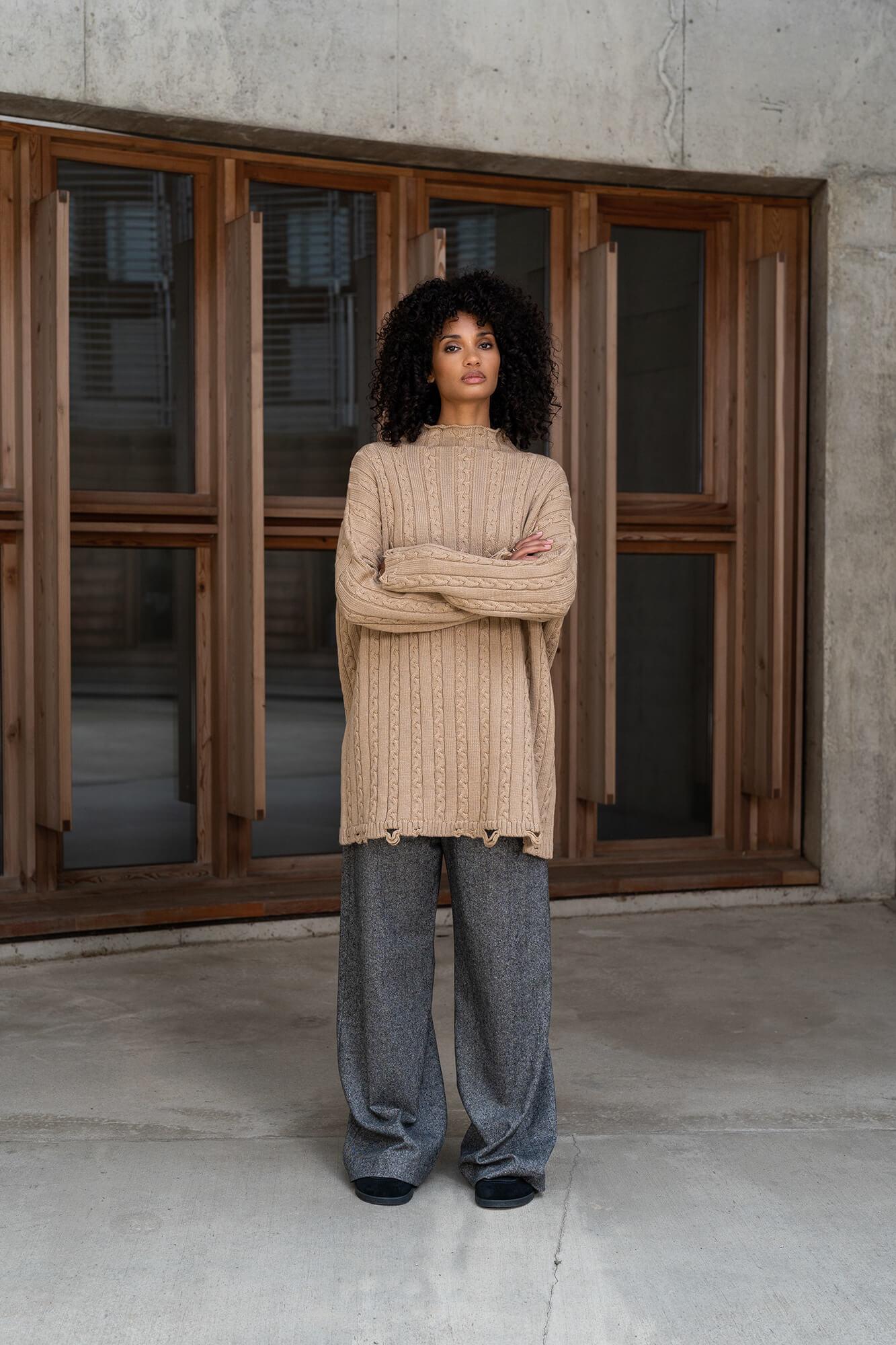 Pullover Josie in Camel by VIVAL.STUDIO