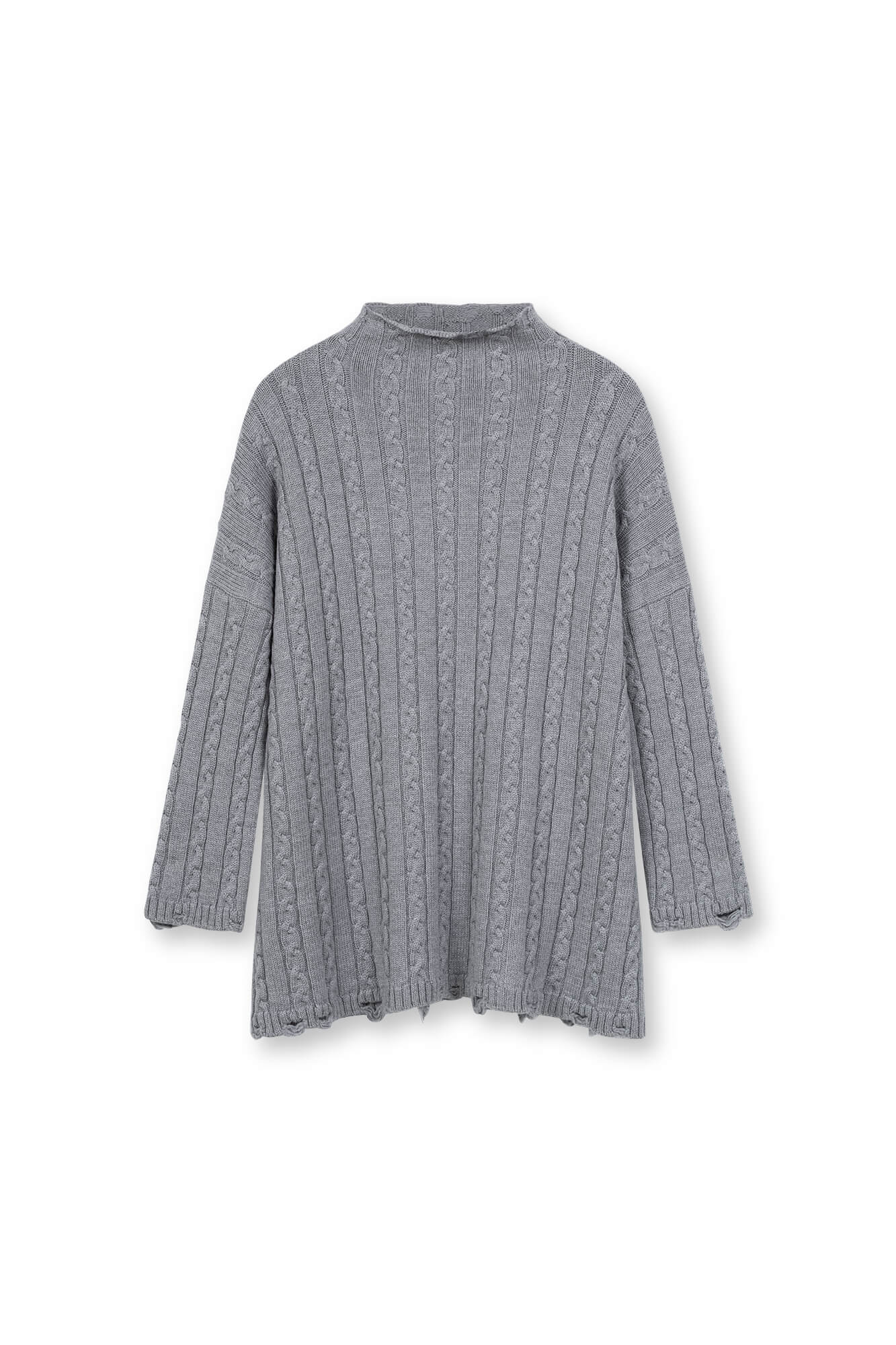 Pullover Josie in Grau Melange von vorne by VIVAL.STUDIO