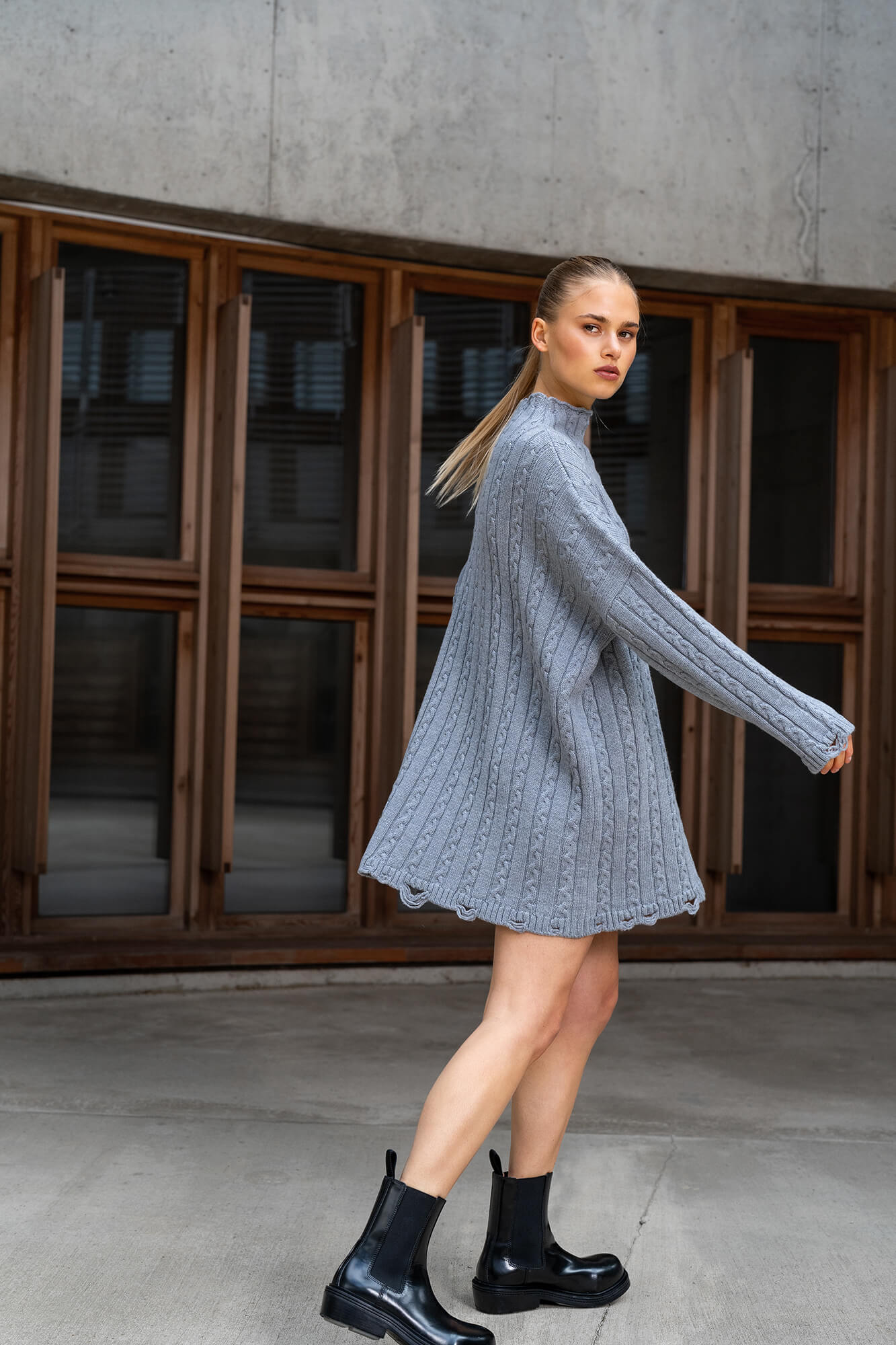 Pullover Josie in Grau Melange by VIVAL.STUDIO