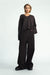 Pullover Liz in dunkelbraun melange von vorne by VIVAL.STUDIO