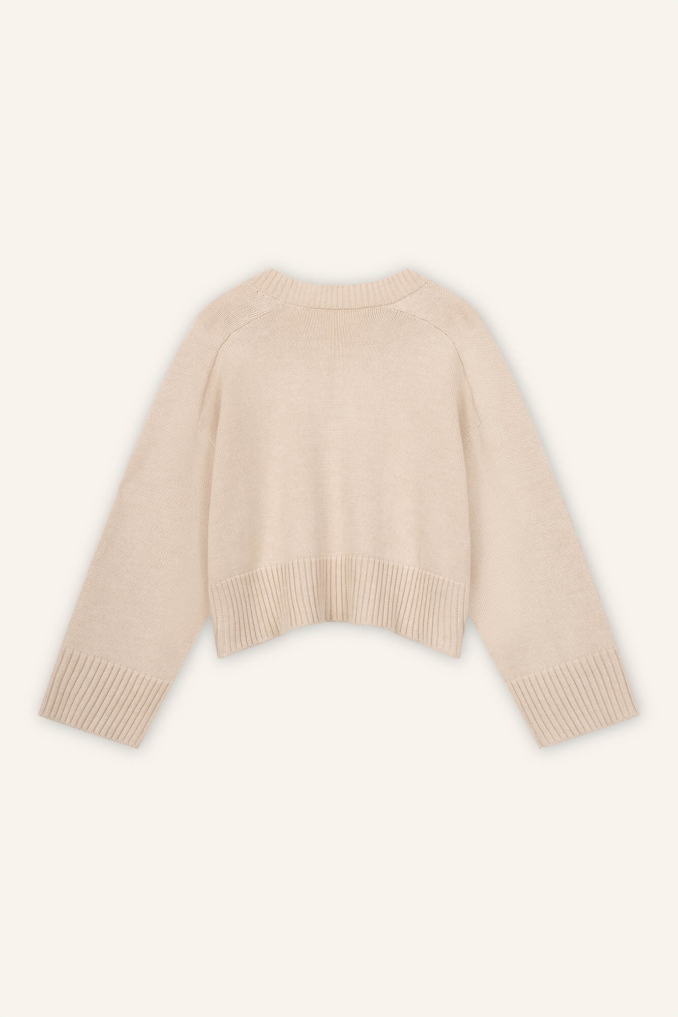 Pullover Liz in hellbeige melange von hinten by VIVAL.STUDIO