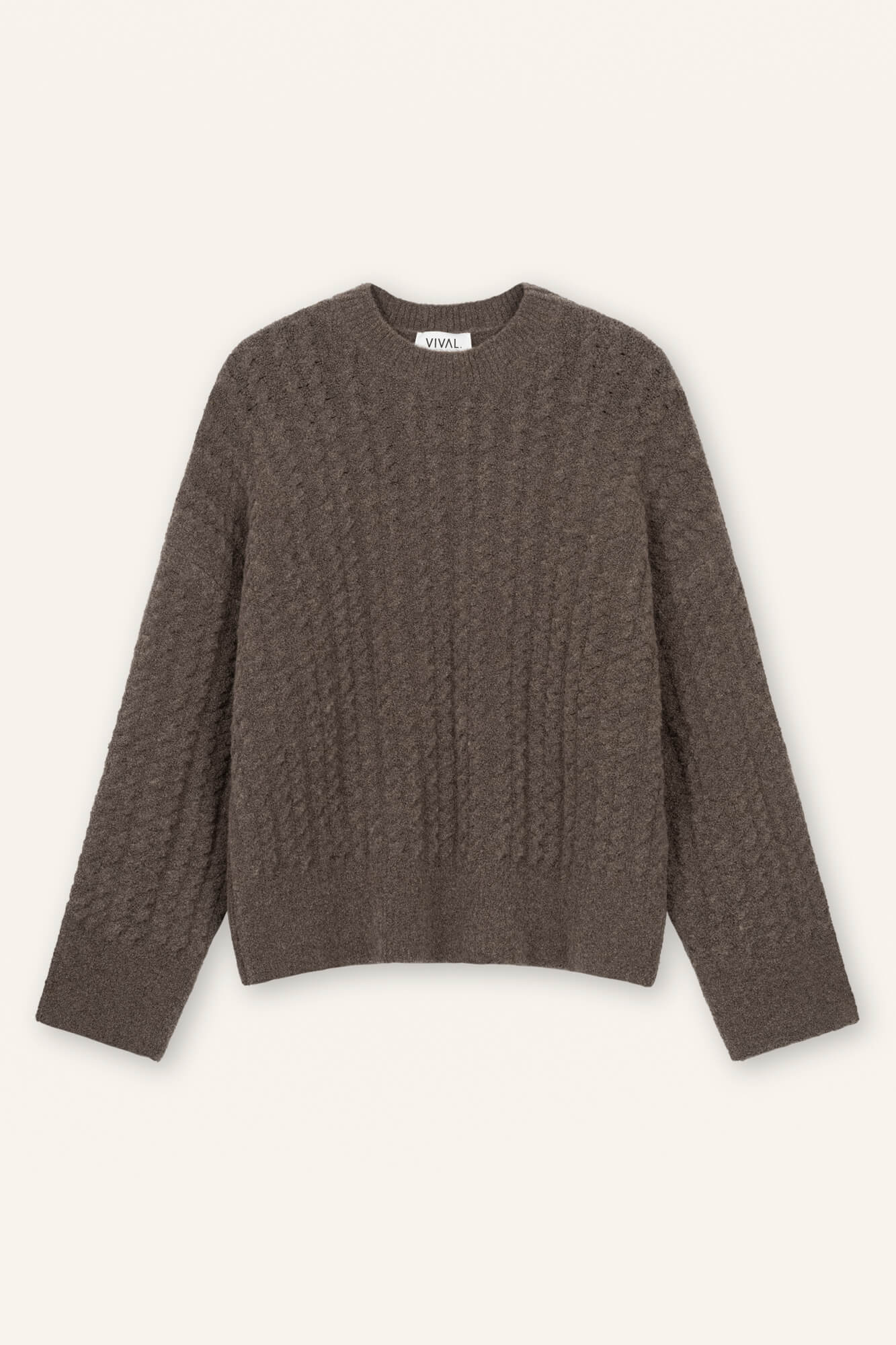 Pullover Nino in Nougat von vorne by VIVAL.STUDIO