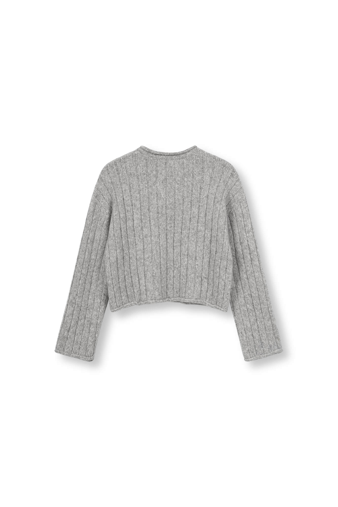 Pullover Pya in Grau Melange von hinten by VIVAL.STUDIO