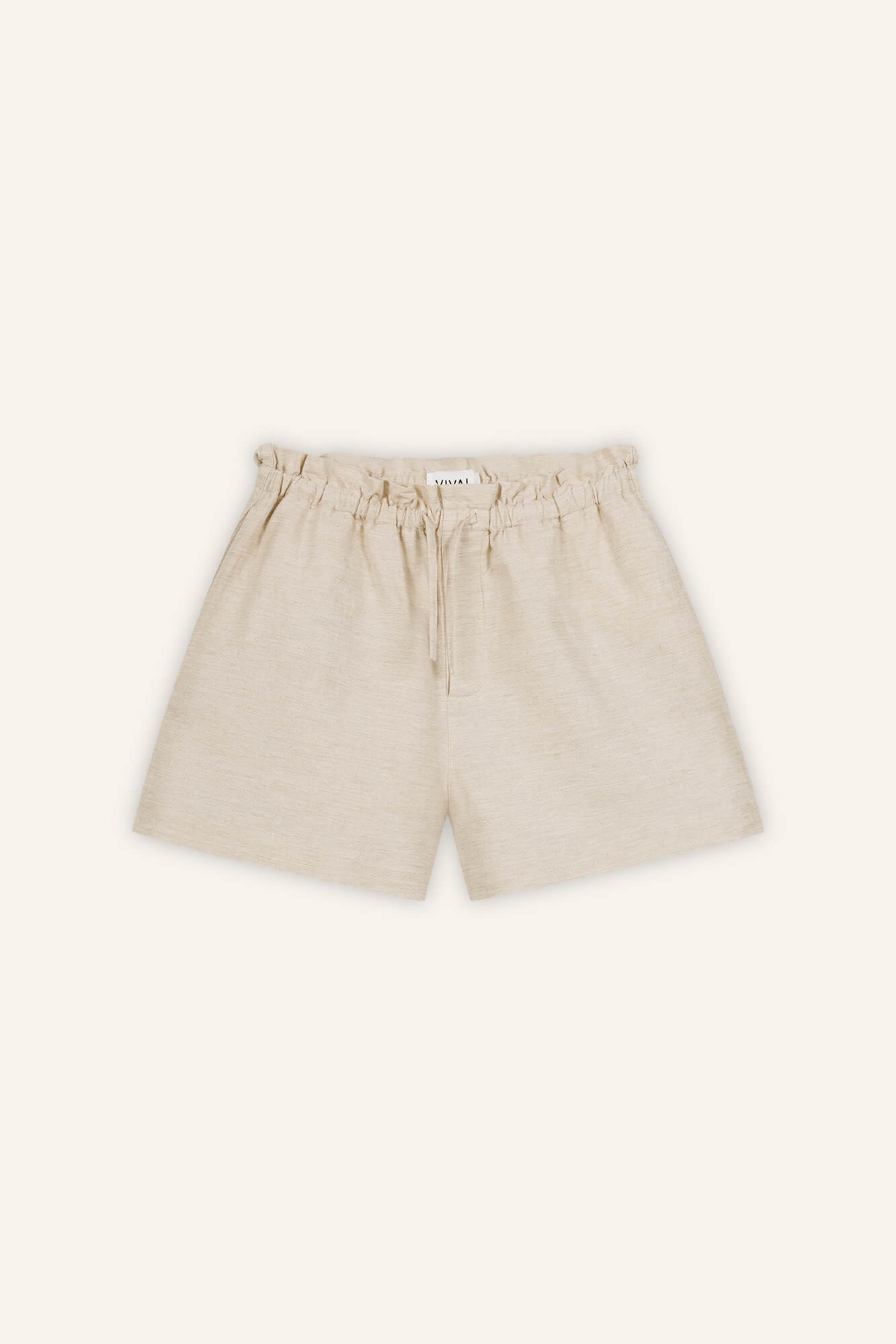 Shorts Linn in Oatmeal von vorne by VIVAL.STUDIO