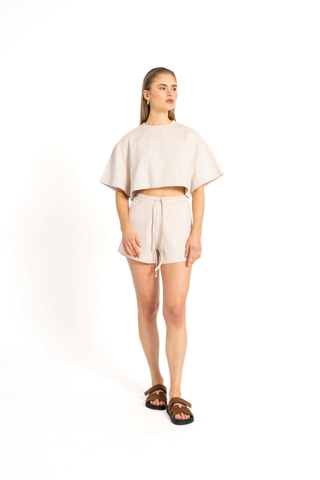 Shorts Sue in beige melange by VIVAL.STUDIO