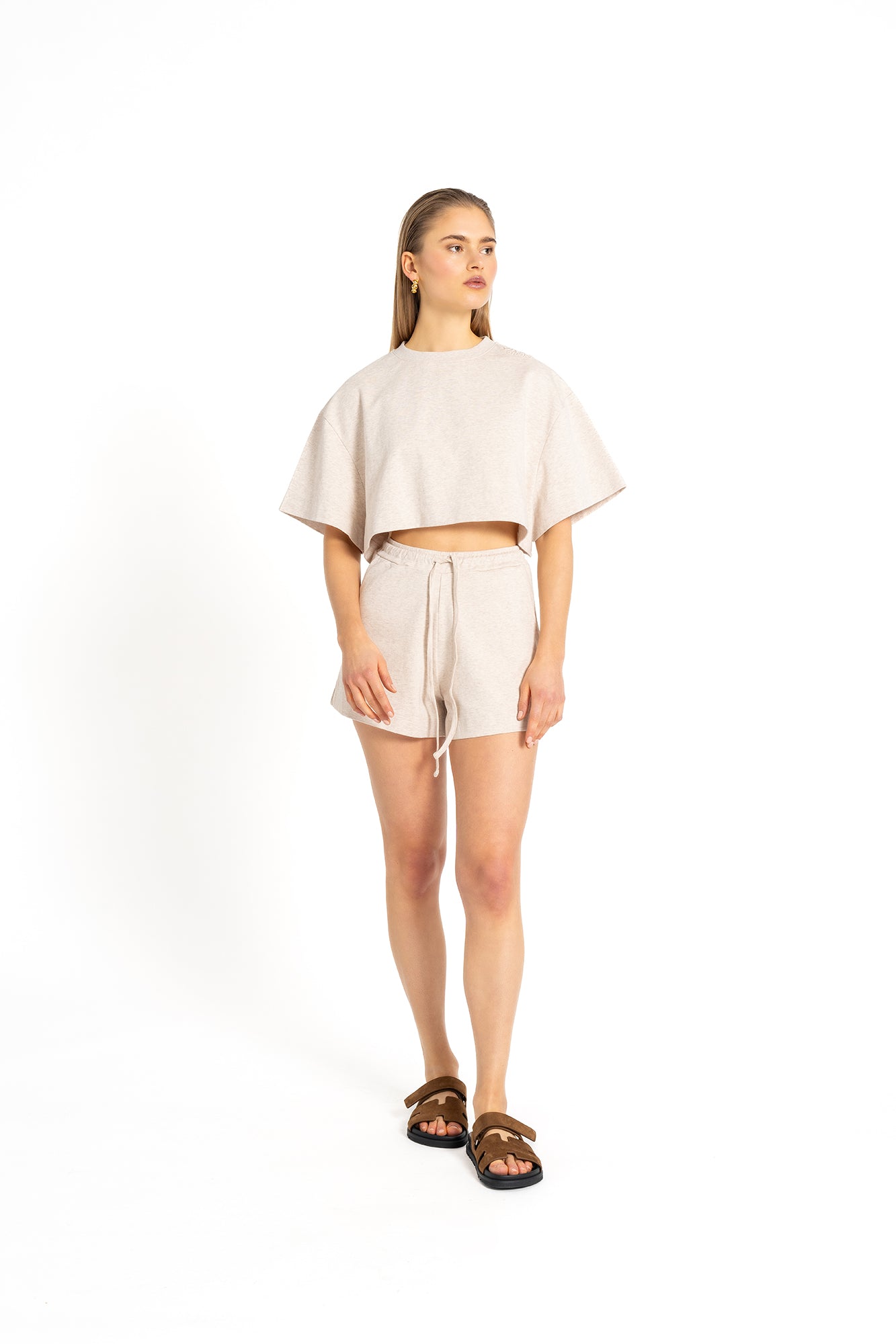 Shorts Sue in beige melange by VIVAL.STUDIO