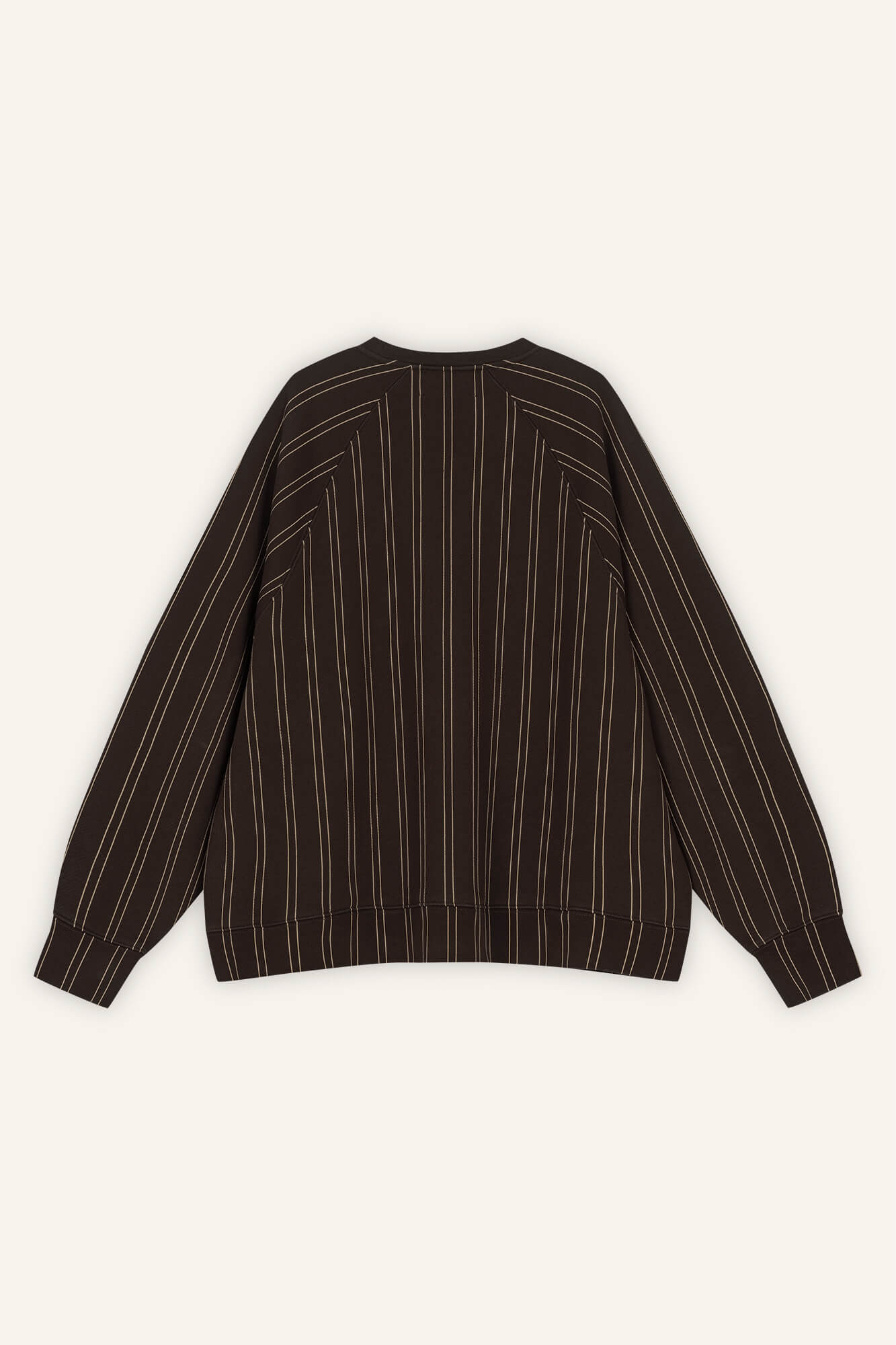 Sweatshirt Bowie in Braun Nadelstreifen von hinten by VIVAL.STUDIO