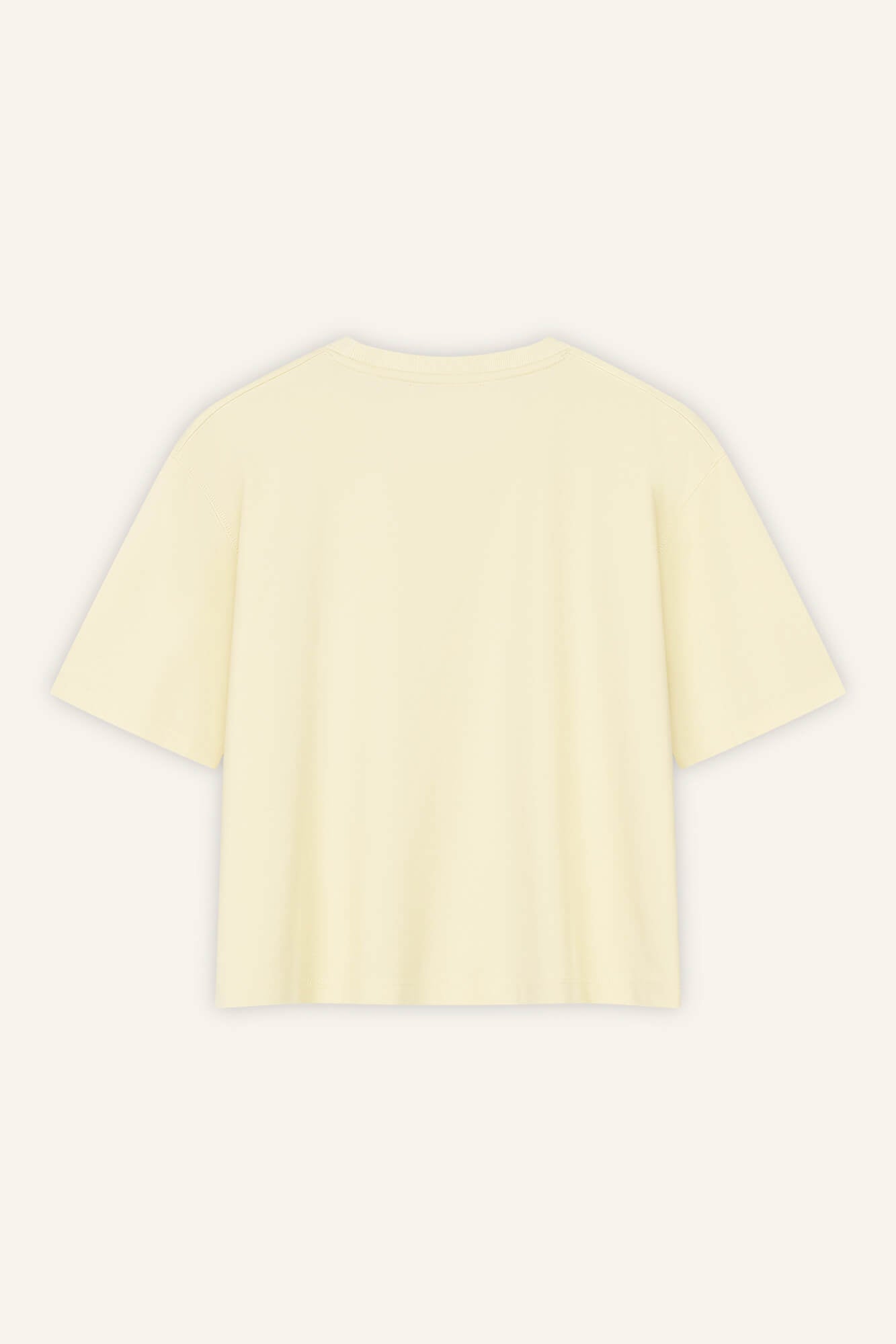 T-Shirt Lou in Butter von hinten by VIVAL.STUDIO