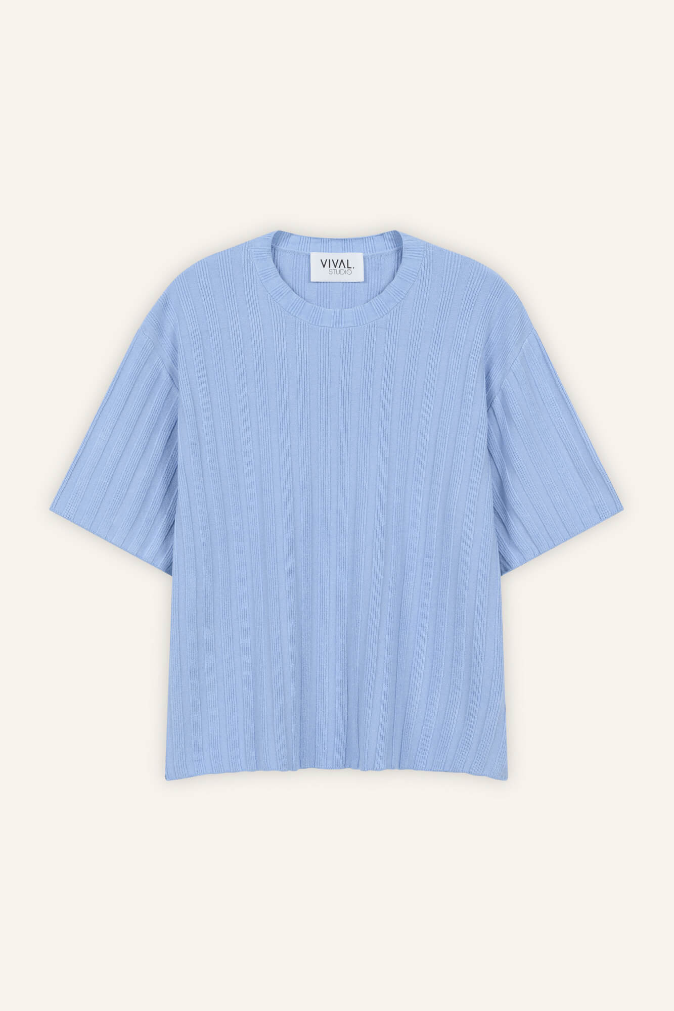 T-Shirt Romy in Hellblau von vorne by VIVAL.STUDIO