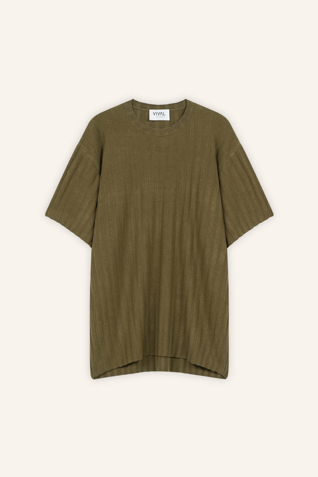 T-Shirt Romy in Mud von vorne by VIVAL.STUDIO