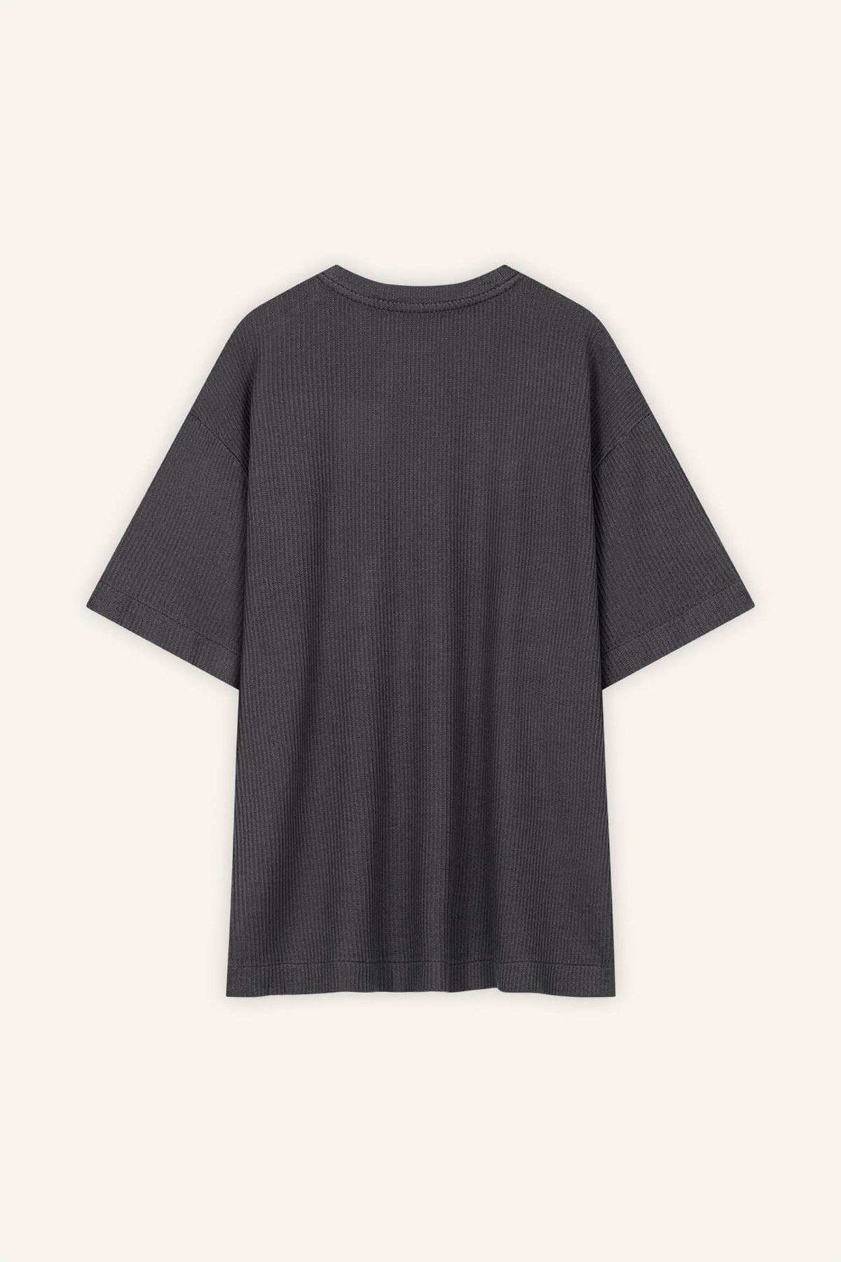 T-Shirt Skye in Asphalt von hinten by VIVAL.STUDIO