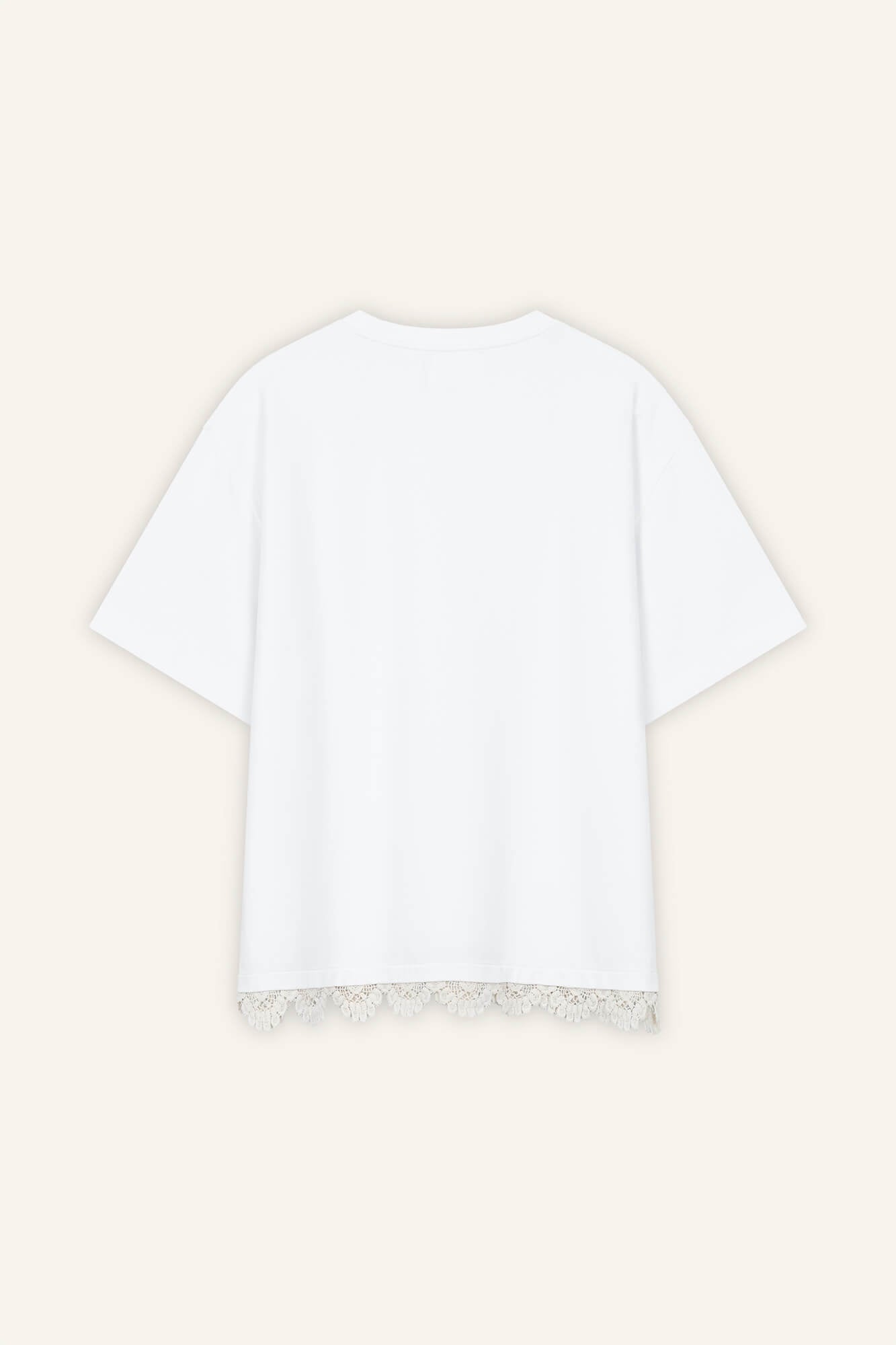 T-Shirt Sue in Weiß Crochet von hinten by VIVAL.STUDIO