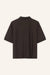 T-Shirt mit Polokragen Pat in Dunkelbraun von hinten by VIVAL.STUDIO