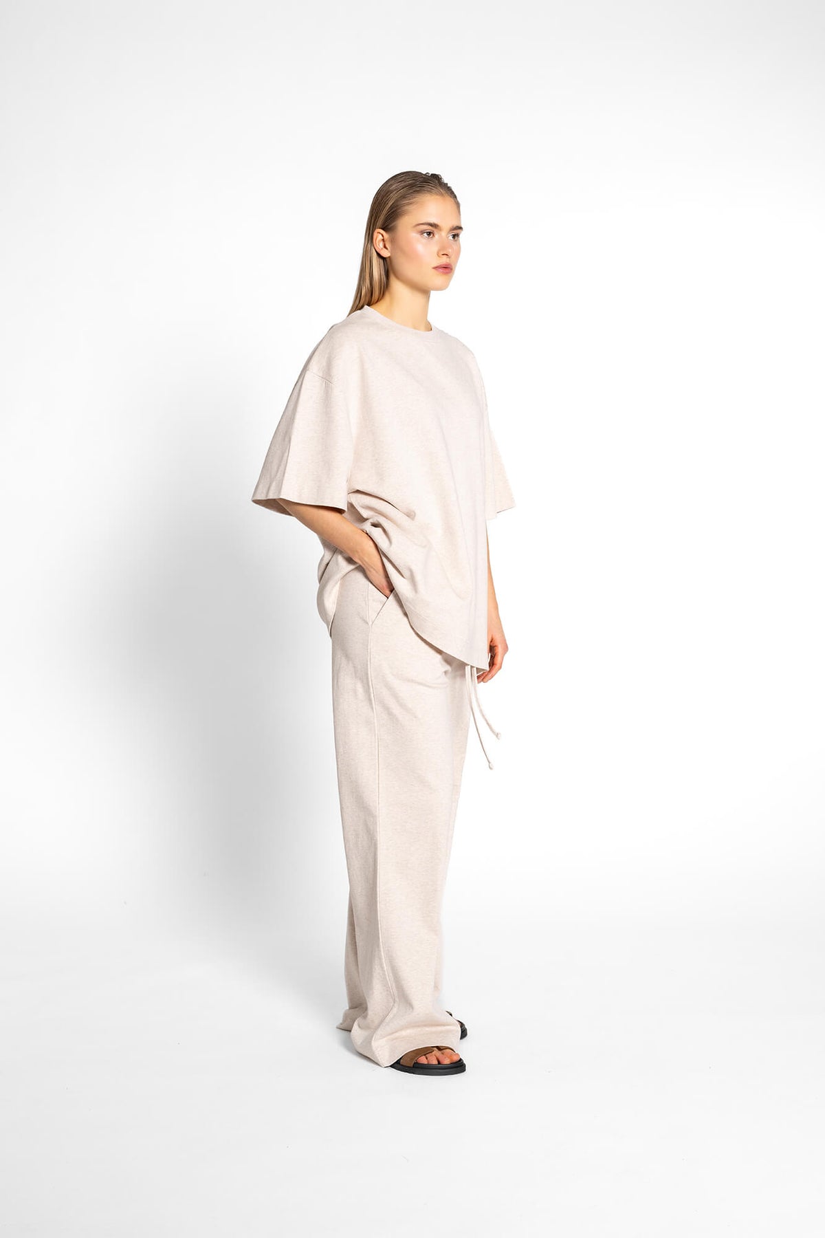 T-Shirt Sue in Beige Melange by VIVAL.STUDIO