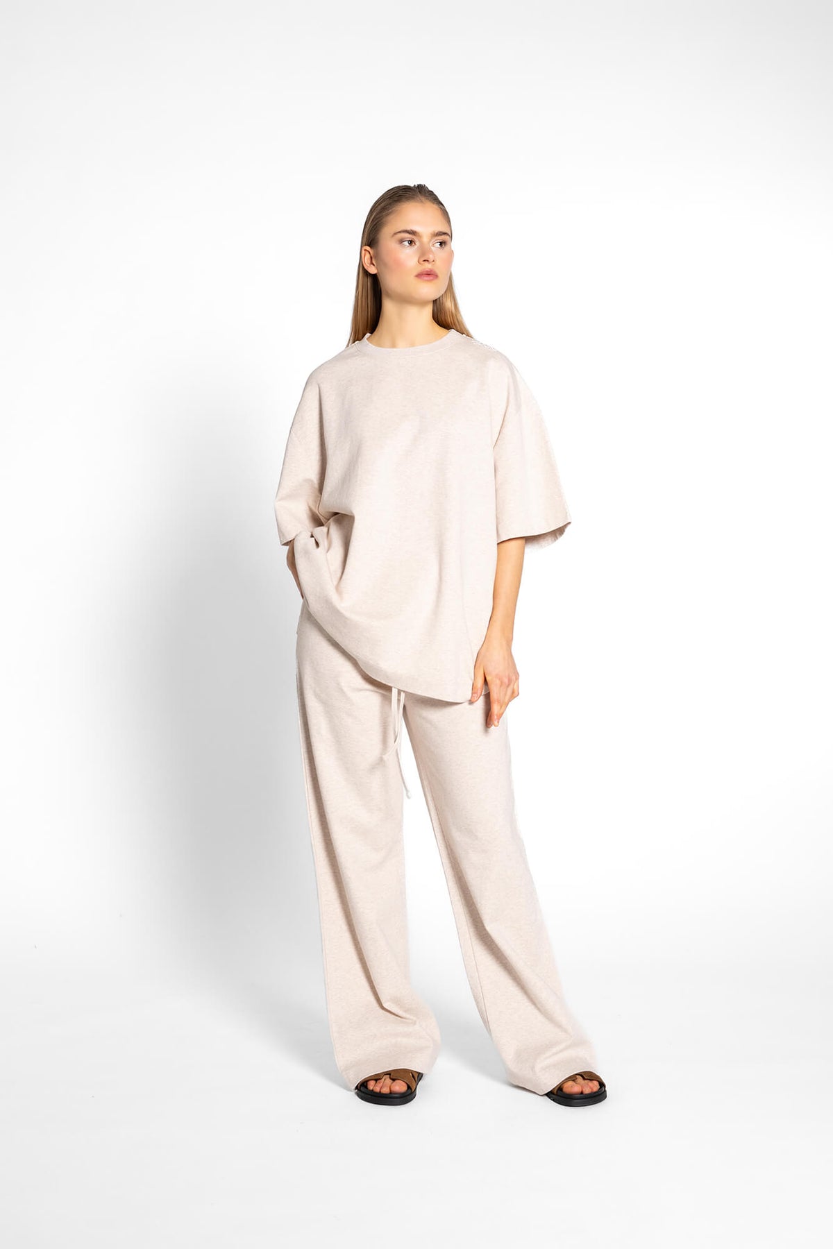 T-Shirt Sue in Beige Melange by VIVAL.STUDIO