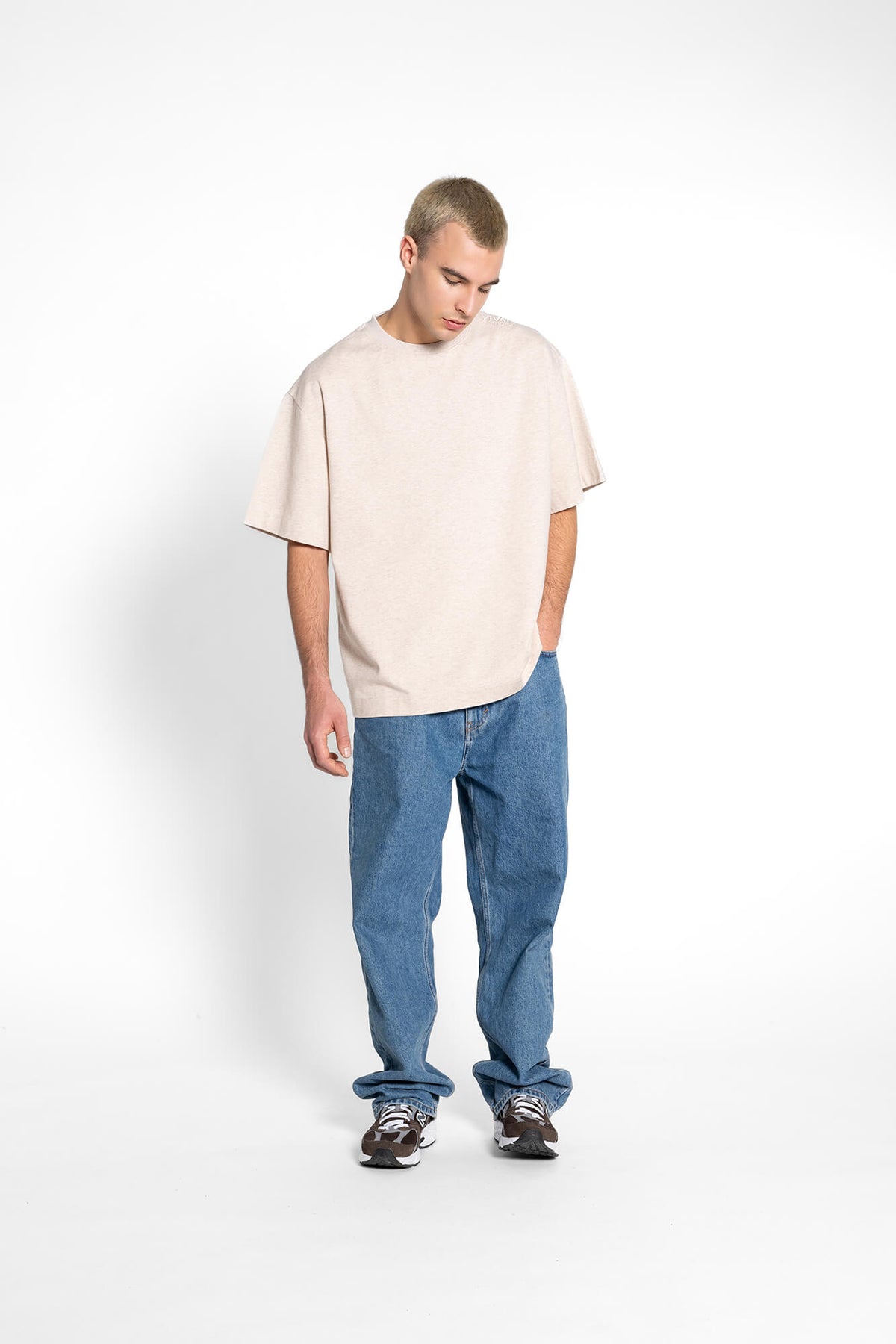 T-Shirt Sue in Beige Melange by VIVAL.STUDIO