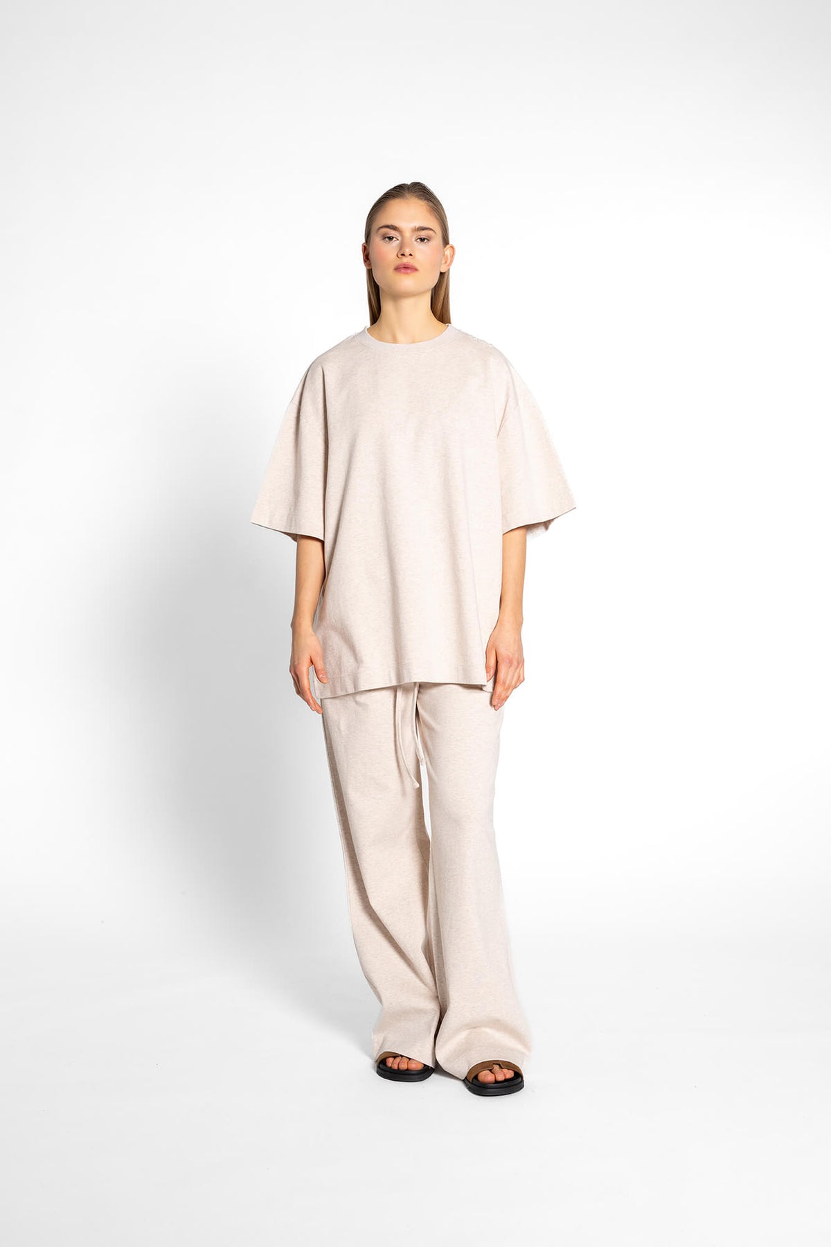 T-Shirt Sue in Beige Melange by VIVAL.STUDIO
