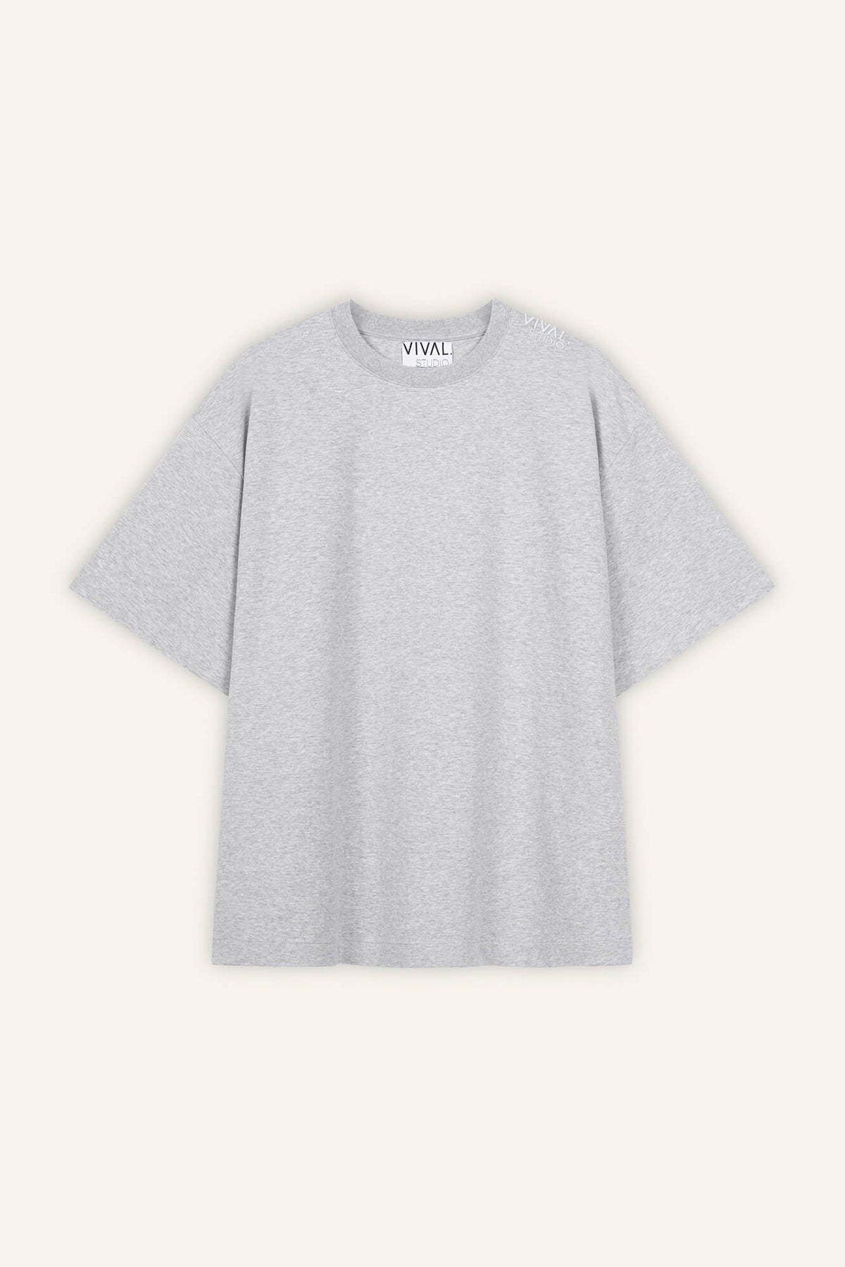 T-Shirt Sue hellgrau melange front by VivalStudio