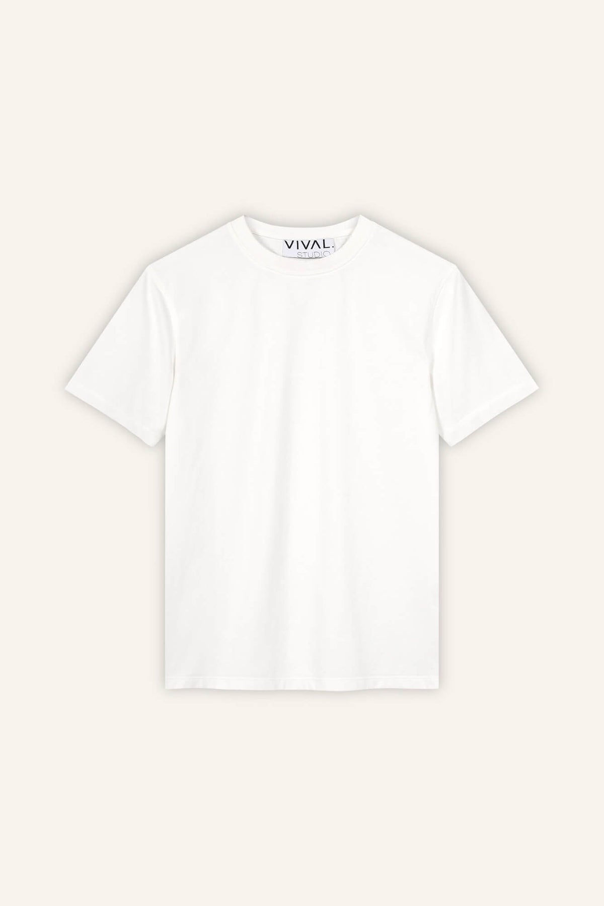 T-Shirt Zoey in Offwhite von vorne by VIVAL.STUDIO