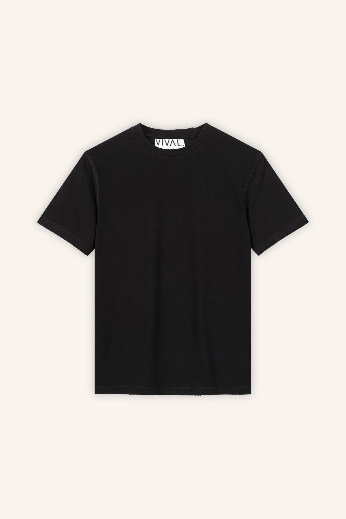 T-Shirt Zoey in Schwarz von vorne by VIVAL.STUDIO