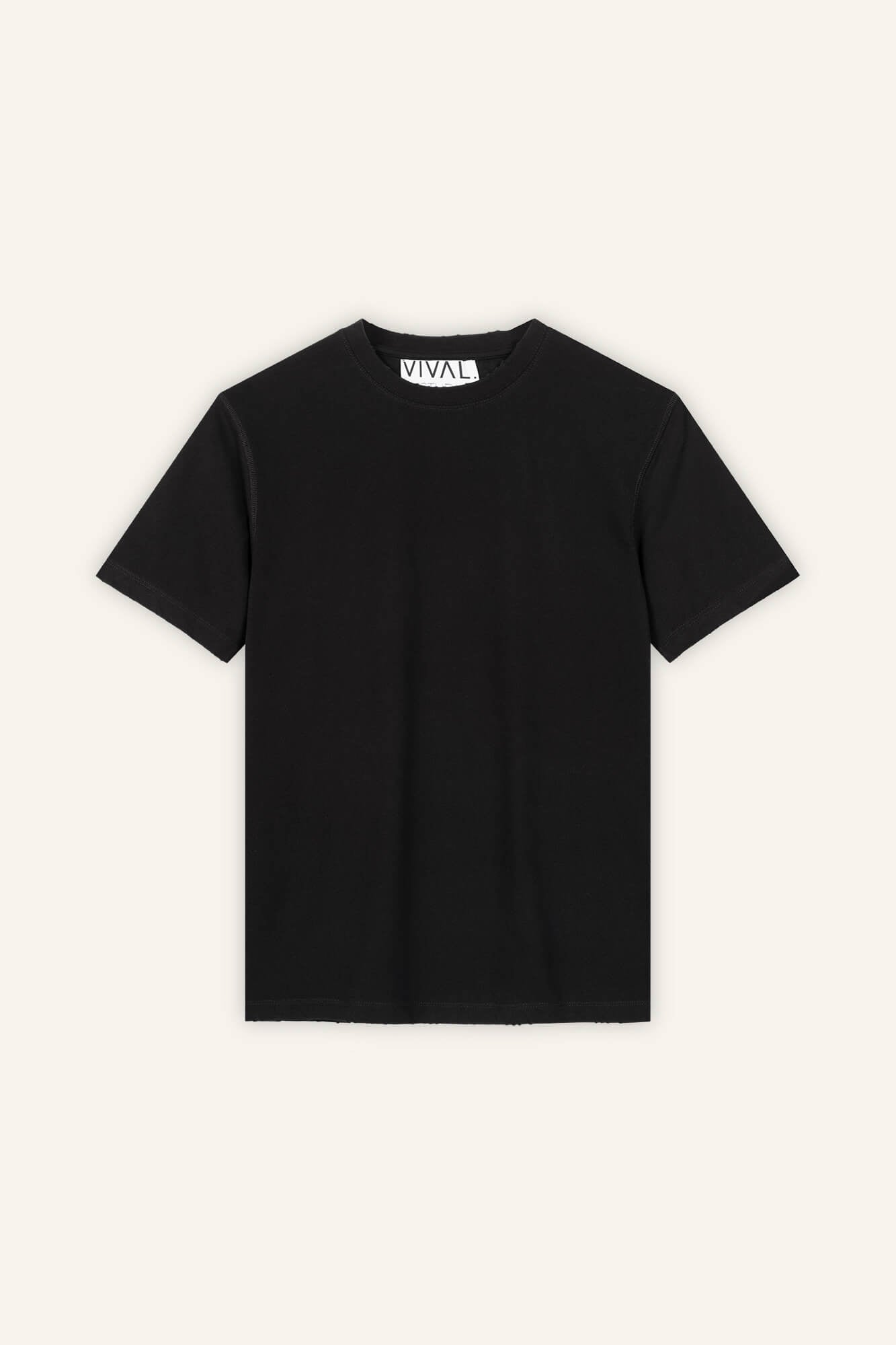 T-Shirt Zoey in Schwarz von vorne by VIVAL.STUDIO