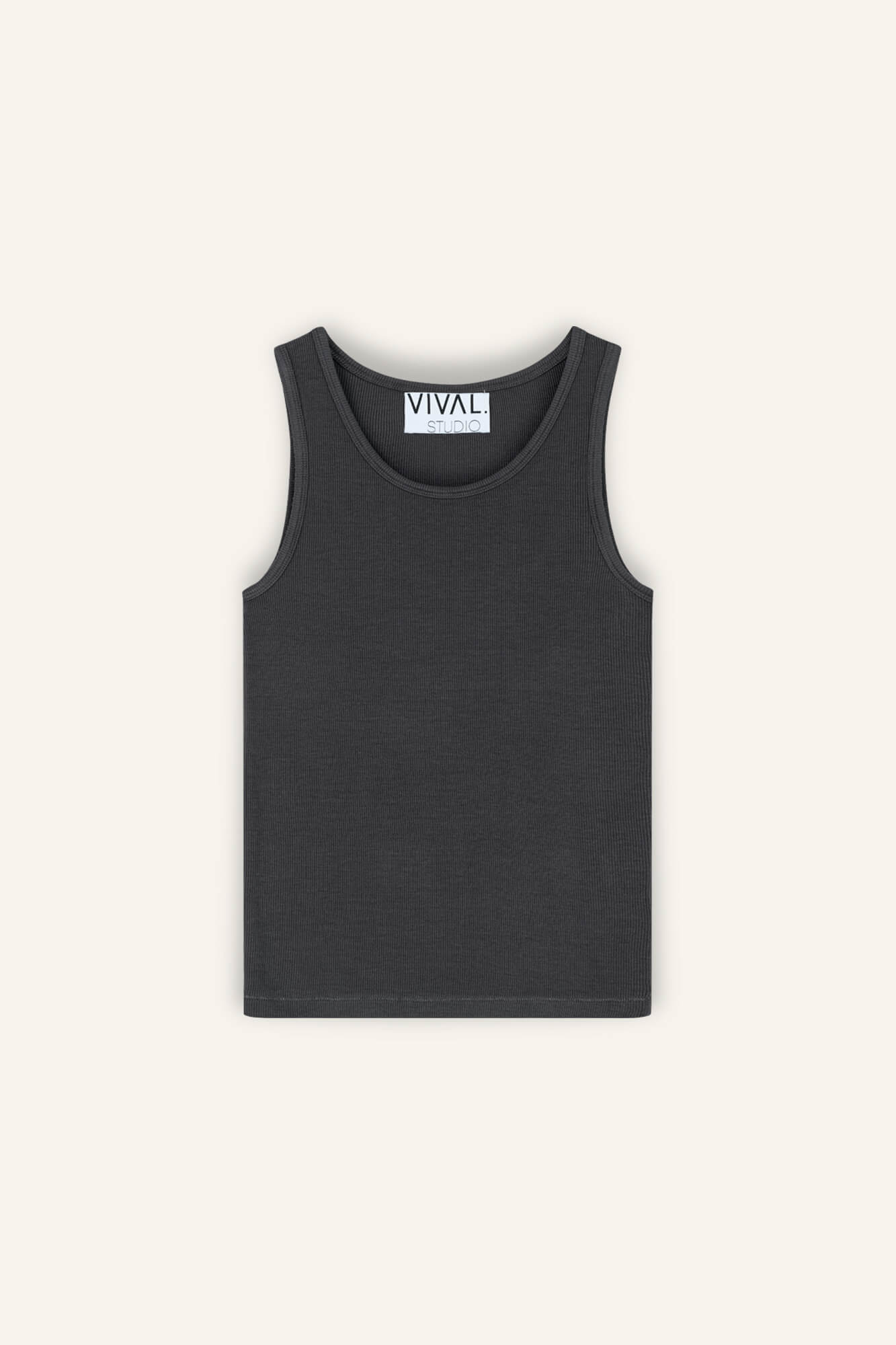 Tank Top Maja in Asphalt von vorne by VIVAL.STUDIO