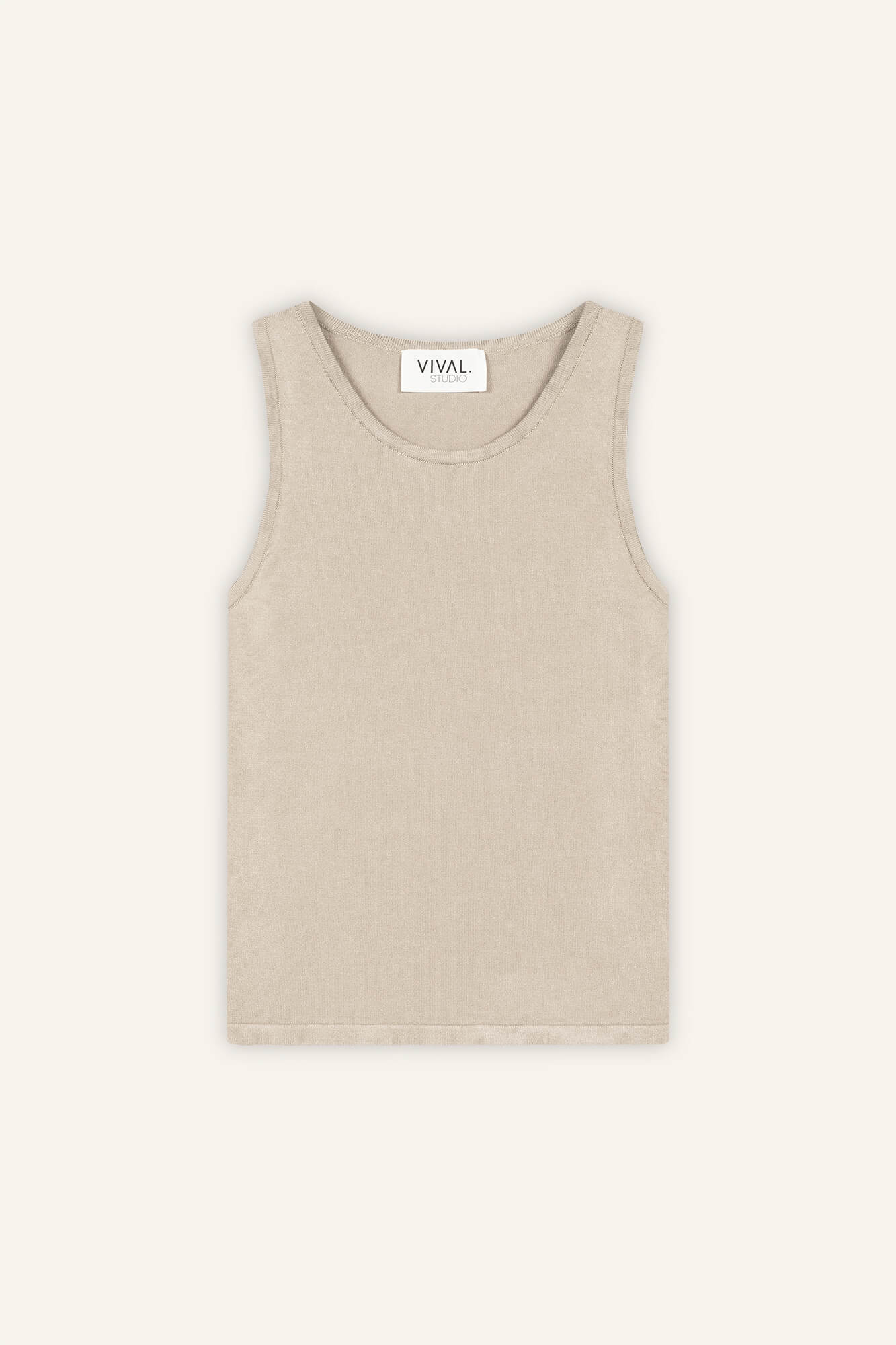 Tank Top Rim in Oatmeal von vorne by VIVAL.STUDIO