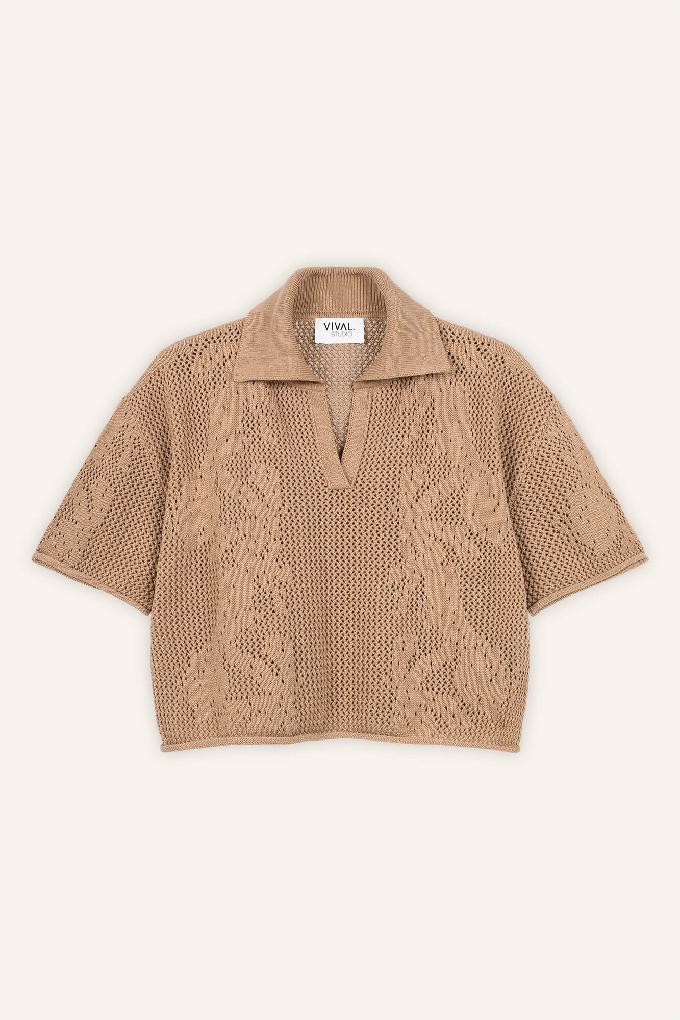 Top Clea in Mocca von vorne by VIVAL.STUDIO