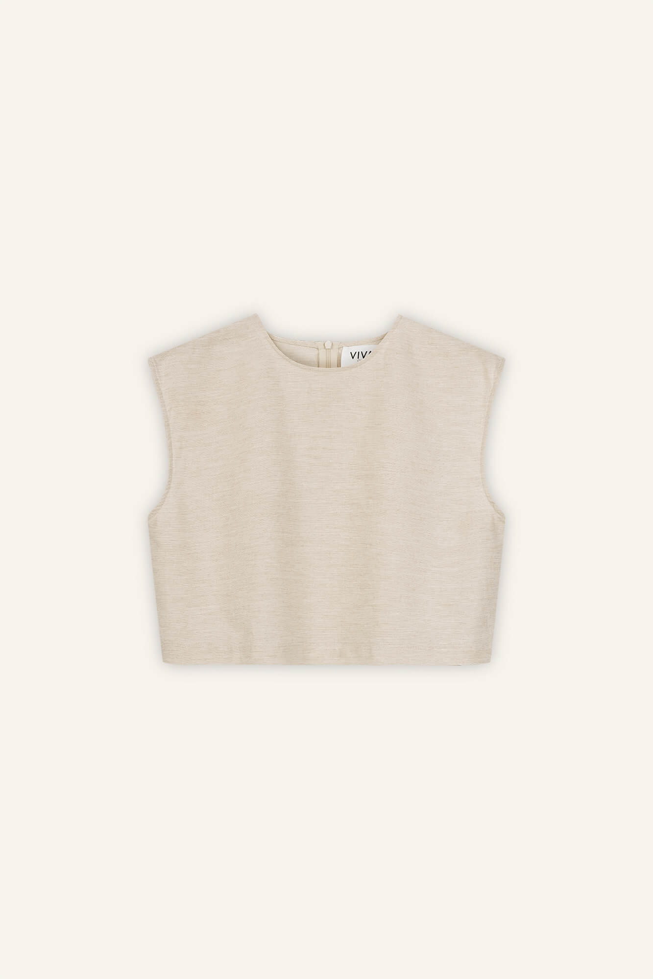 Top Linn in Oatmeal von vorne by VIVAL.STUDIO