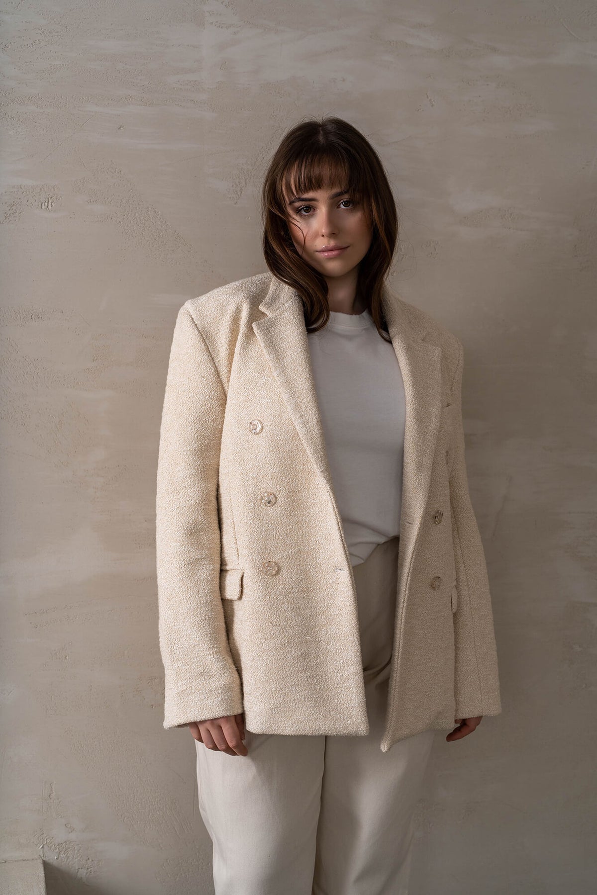 Blazer Yuna in beige melange by VIVAL.STUDIO